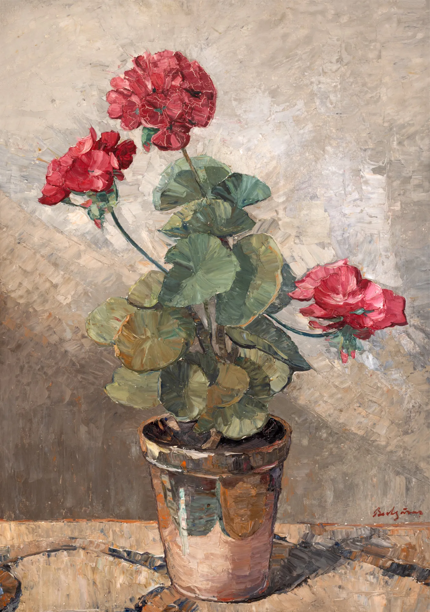 Pot with Geraniums