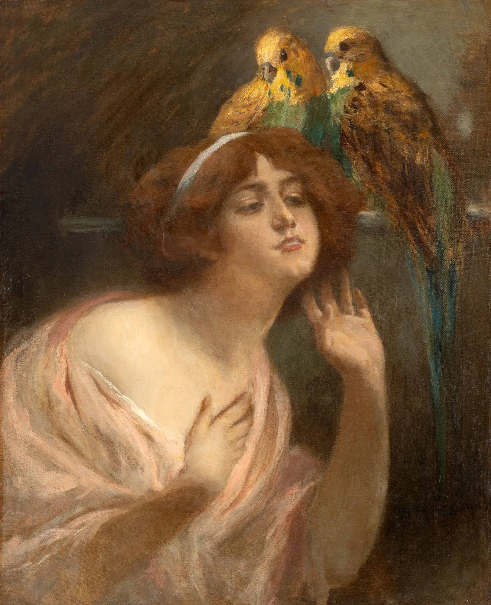 Lady with Parrots