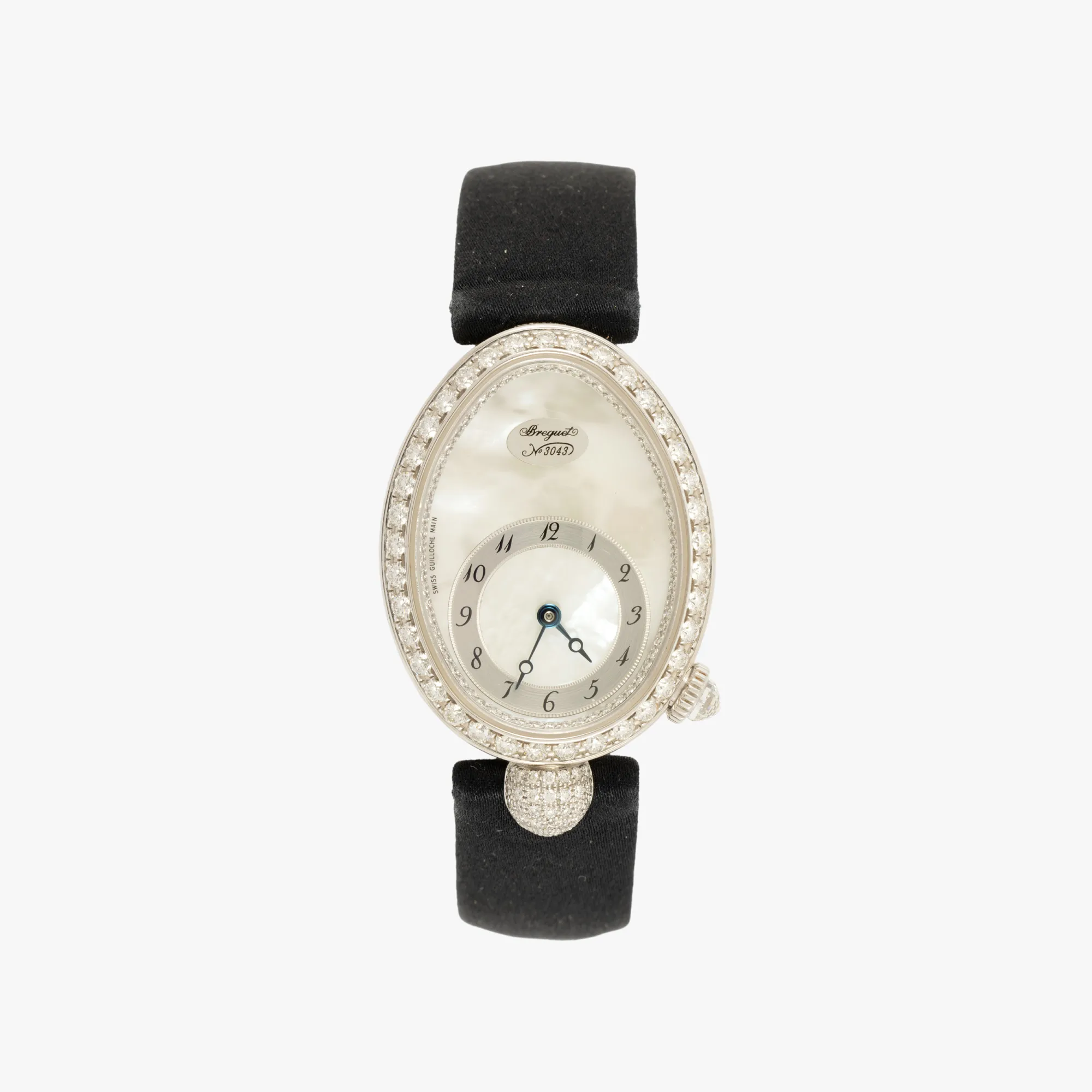 Breguet Reine De Naples Watch, made of white gold, with diamonds, for women, hand-held, accompanied by the original box, certificate of origin and warranty, user manual
