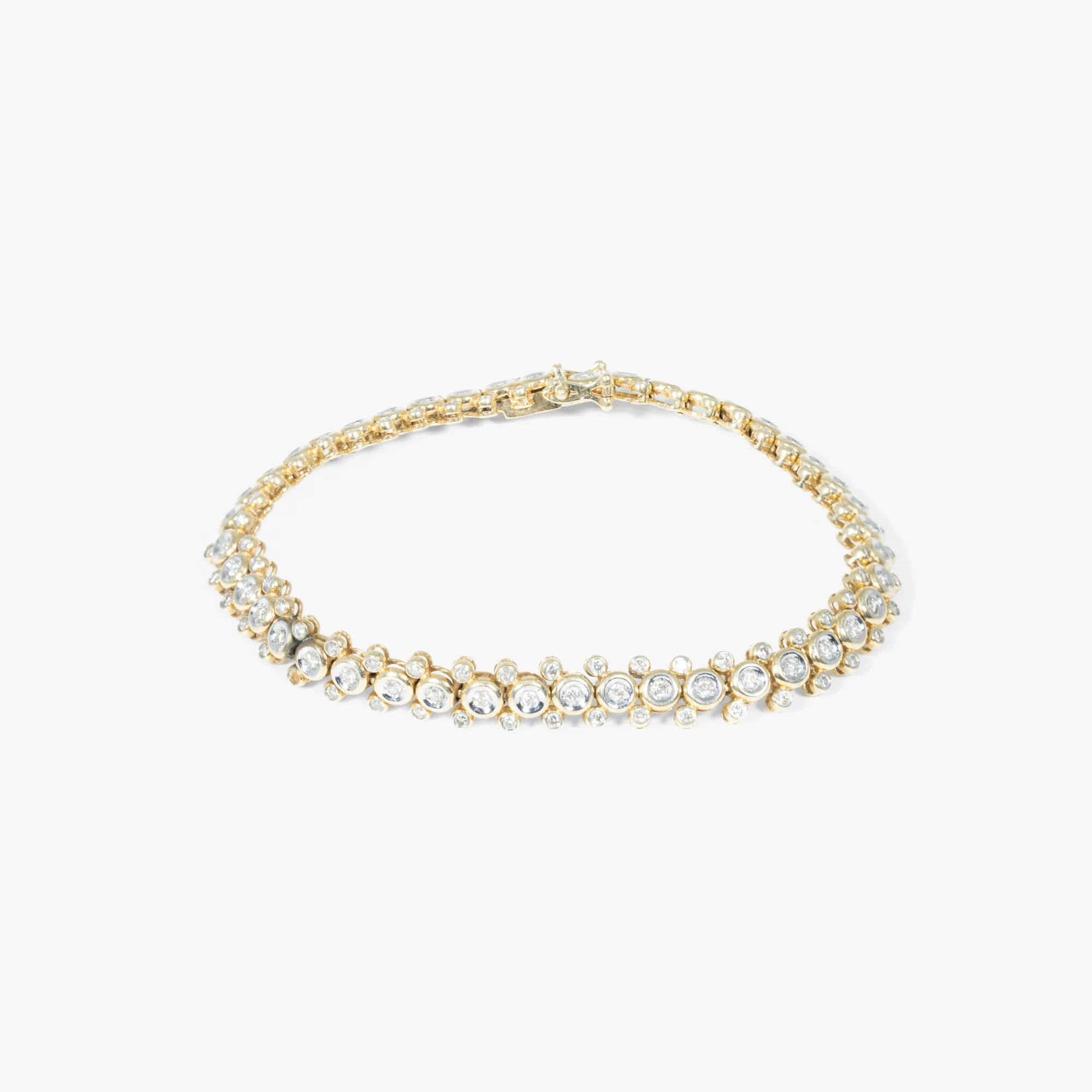 Bicolor gold bracelet, decorated with diamonds