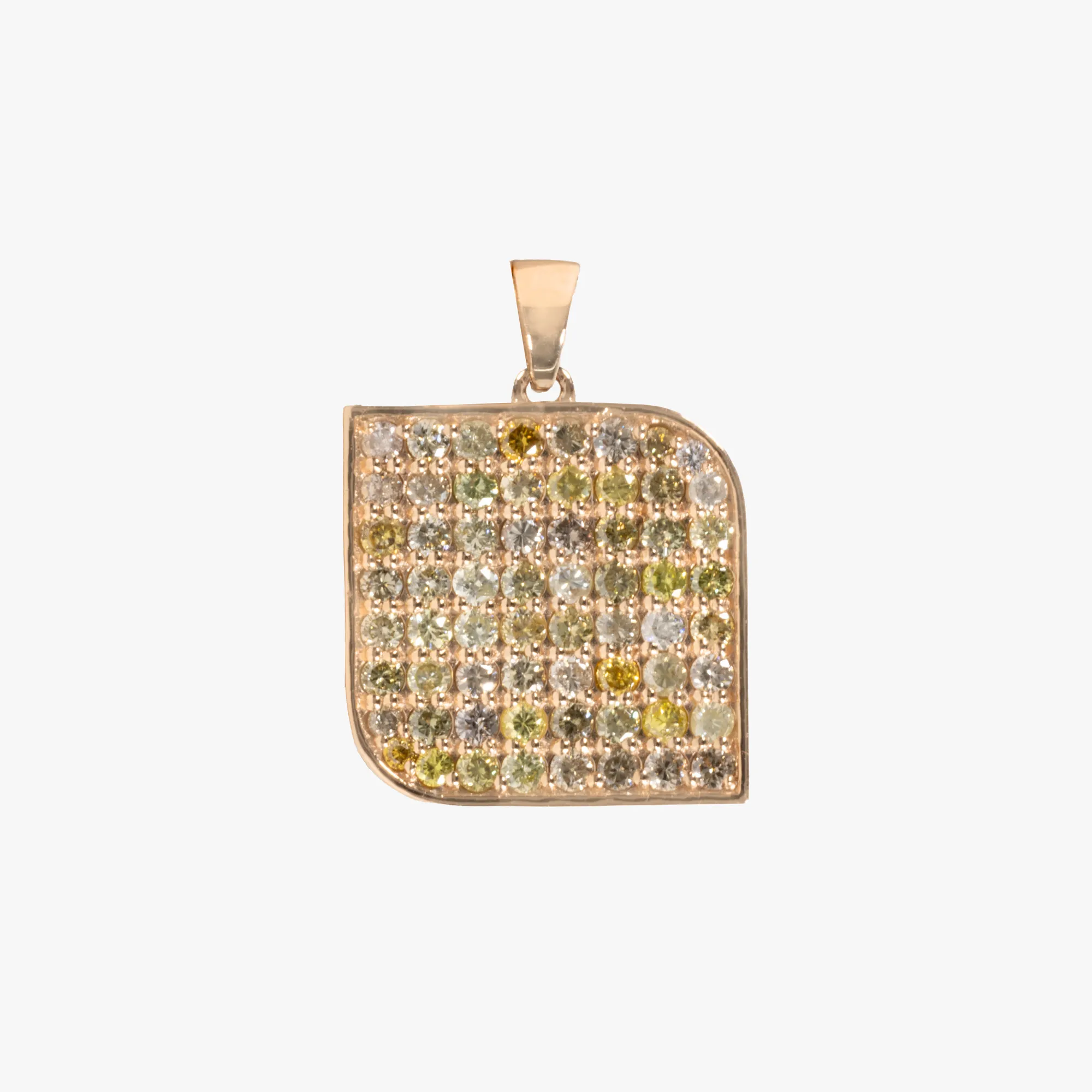 Rose gold pendant, paved with diamonds, accompanied by a GRA (Gem Report Antwerp) gemological certificate