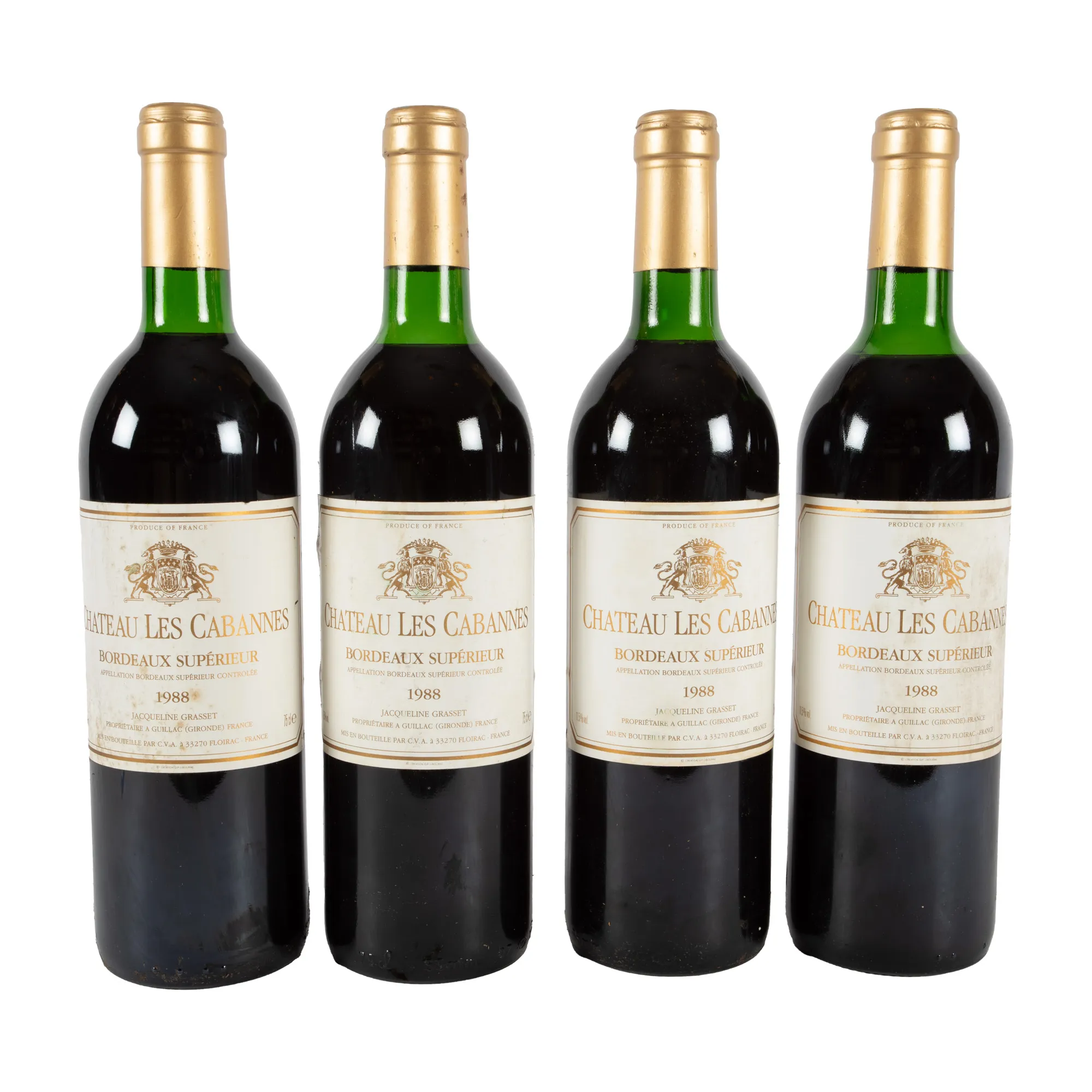 Château Les Cabannes, Bordeaux Supérieur, 1988, 4st x 0,75l