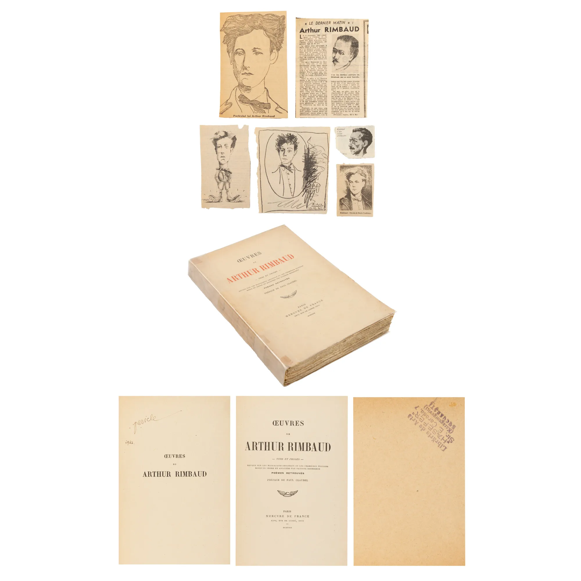 "Works", by Arthur Rimbaud, French, Paris, 1929, from the collection of writer Pericle Martinescu