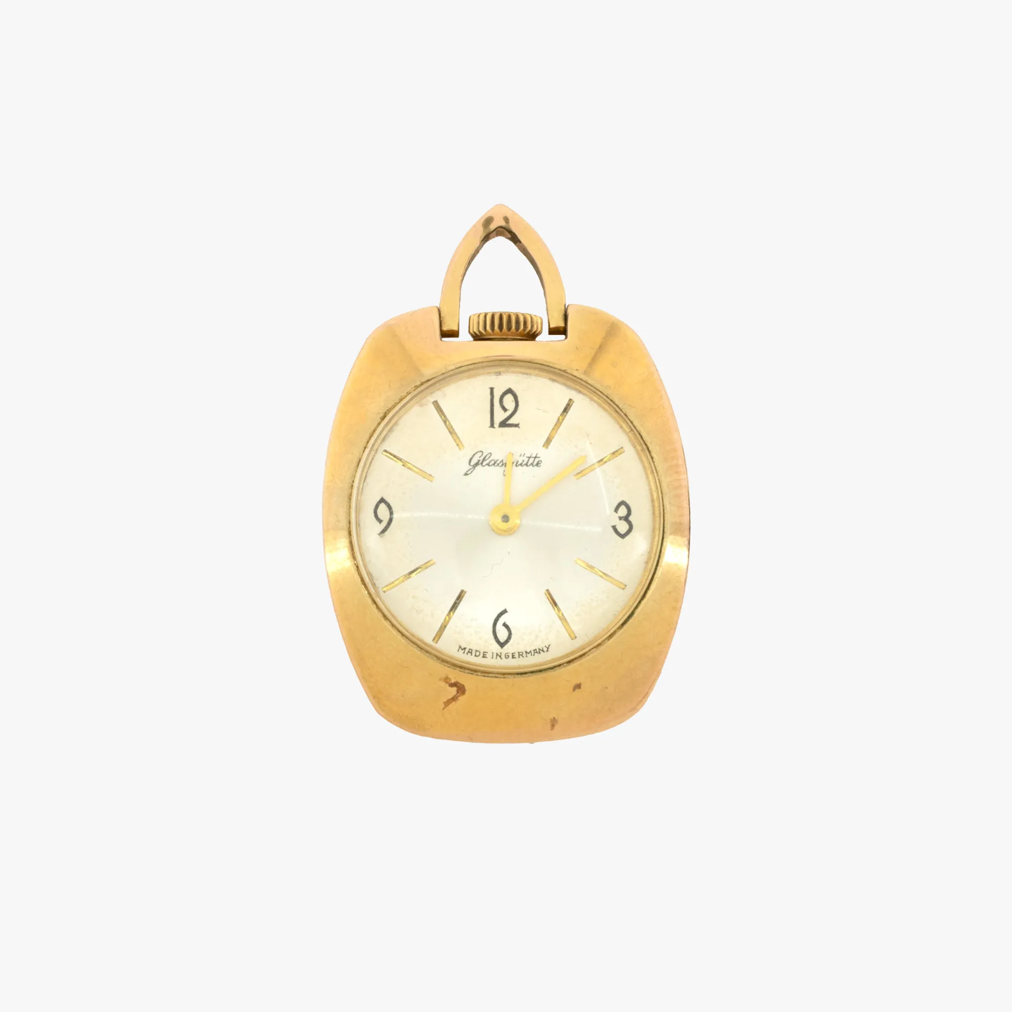 Glashutte watch, gold-plated steel, ladies pocket watch