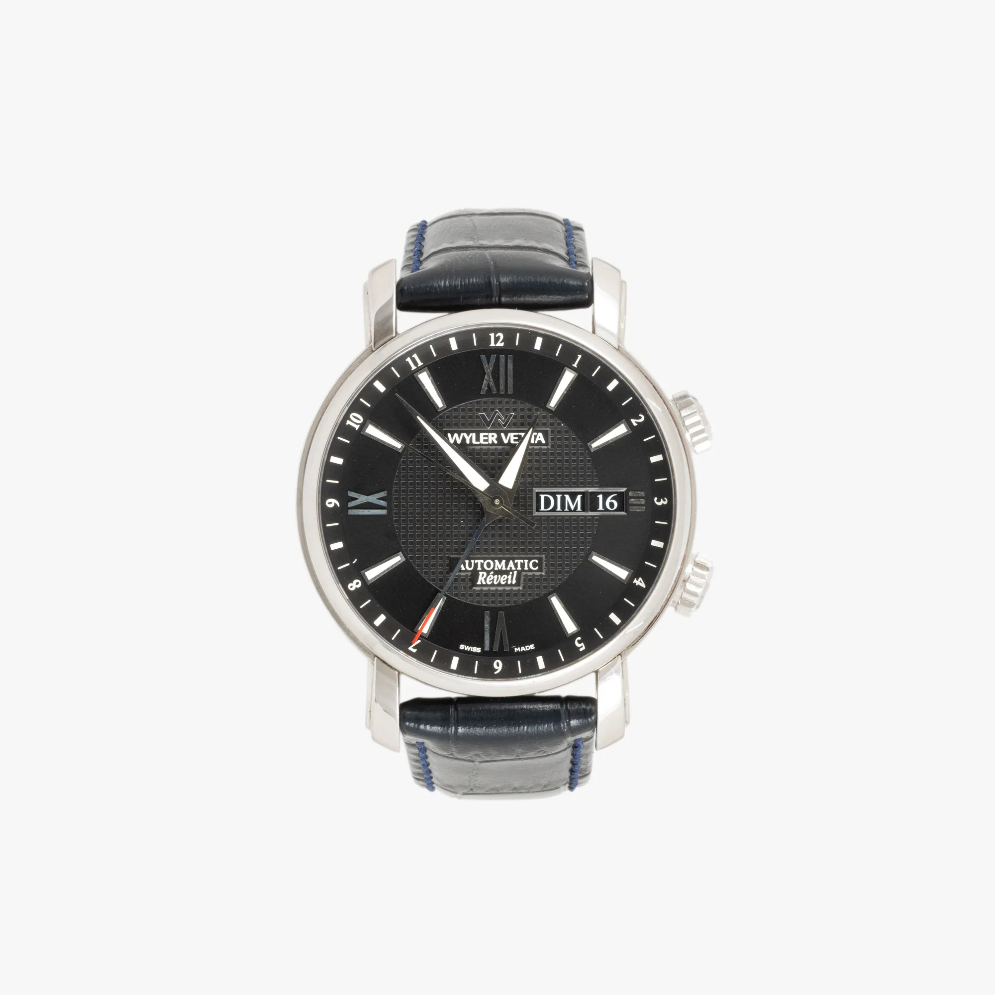 Wyler Vetta Reveil Hand-held Men's Watch, accompanied by the original box and warranty card