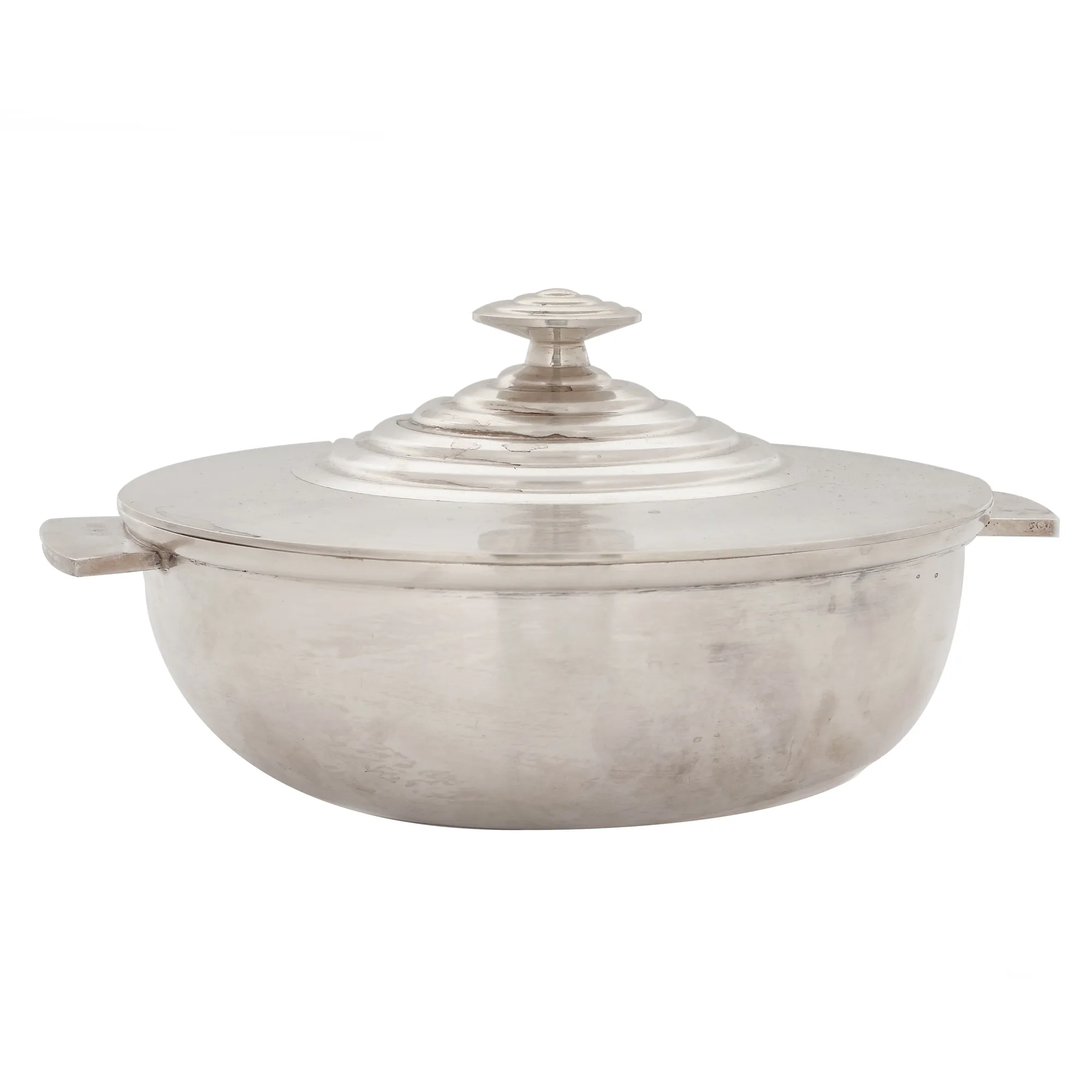 Supieră cu capac Christofle, în stil Mid-Century Modern, din metal argintat