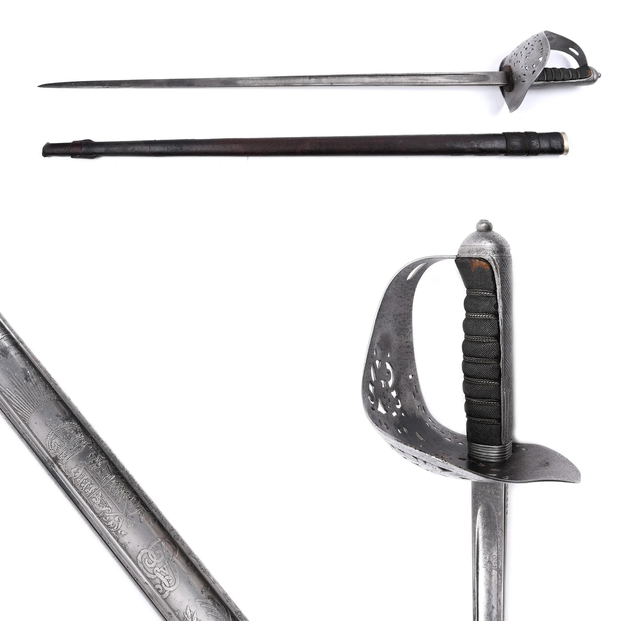 Officer's sword with sheath, bearing King George V's cipher, Great Britain, early 20th century