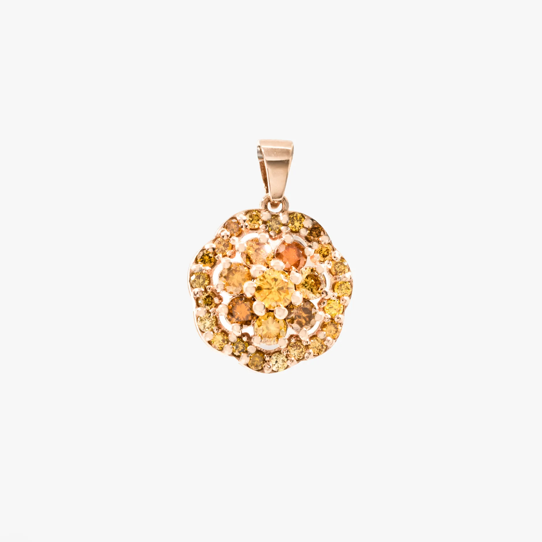 Gold pendant, decorated with diamonds, accompanied by an IGI gemological certificate