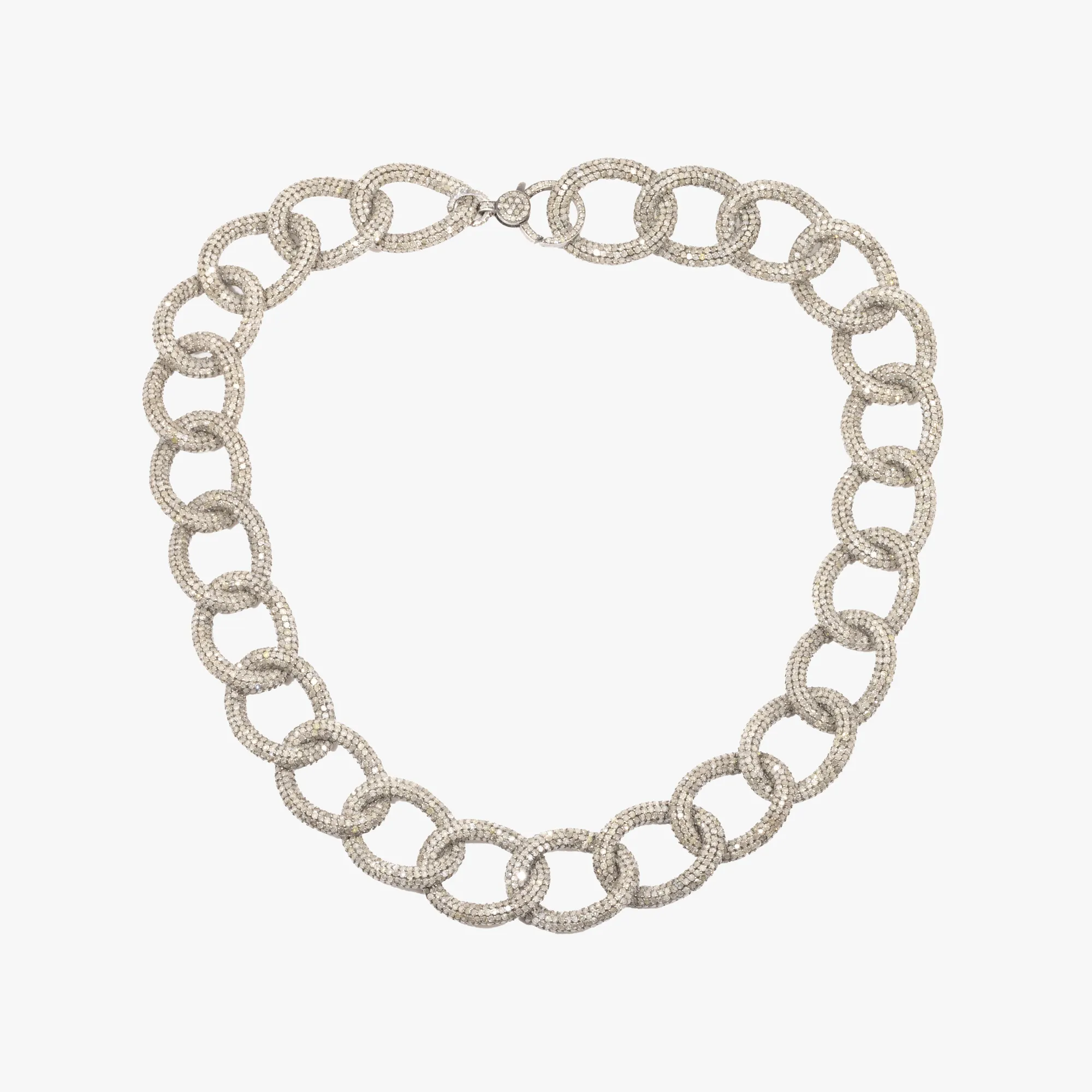 Colier din argint, pavat cu diamante cca. 62,63 ct.
