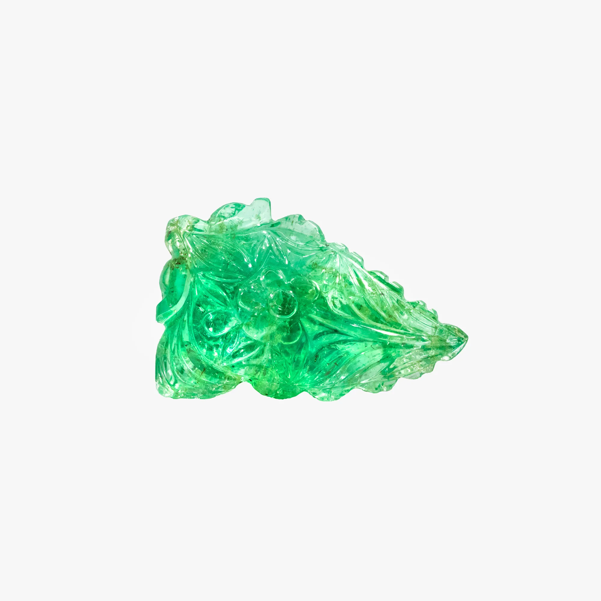 Smarald de Columbia sculptat, cca. 27,91 ct., însoțit de certificat gemologic GIA