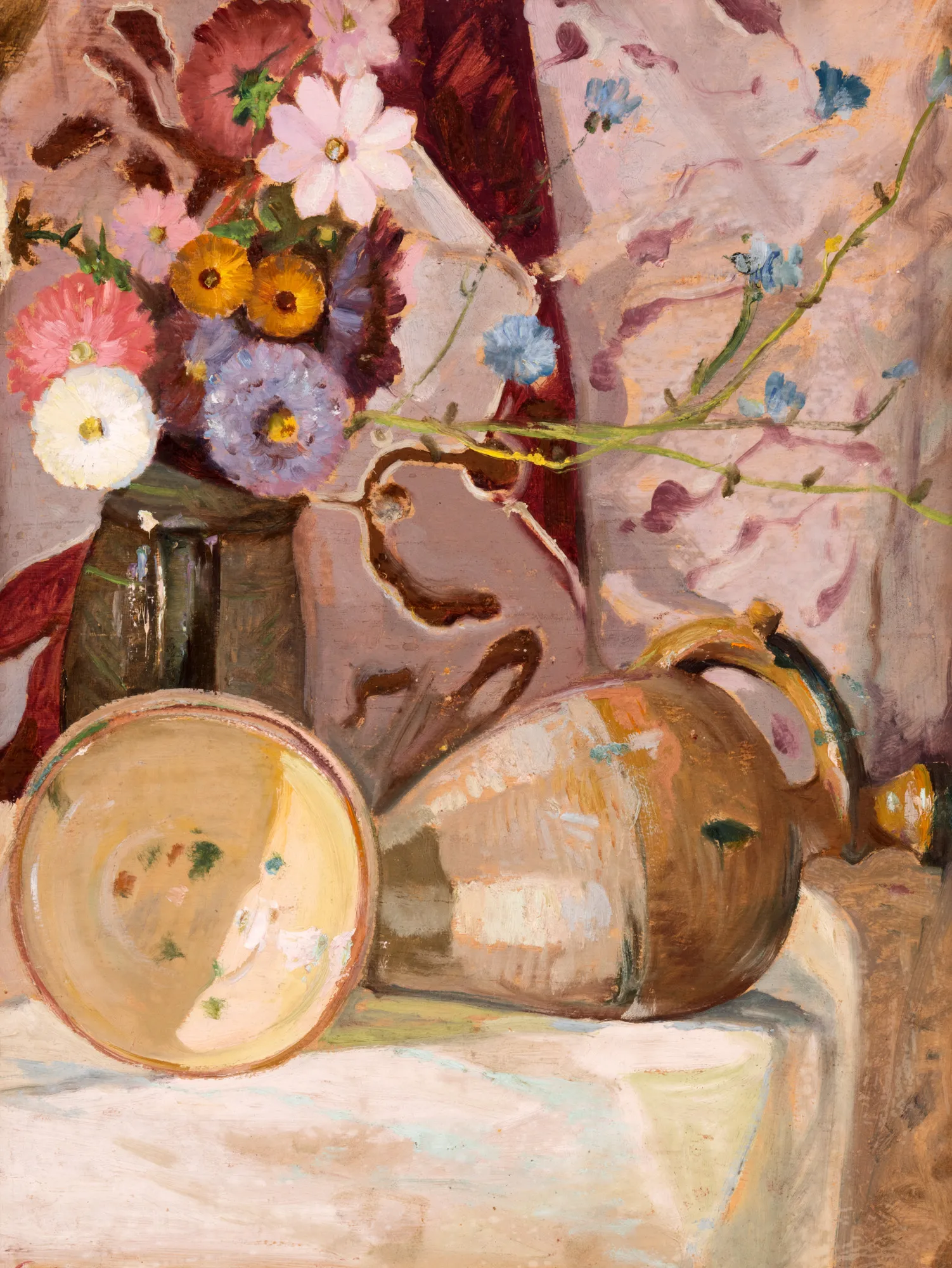 Still Life with Buttons and Clay Pots