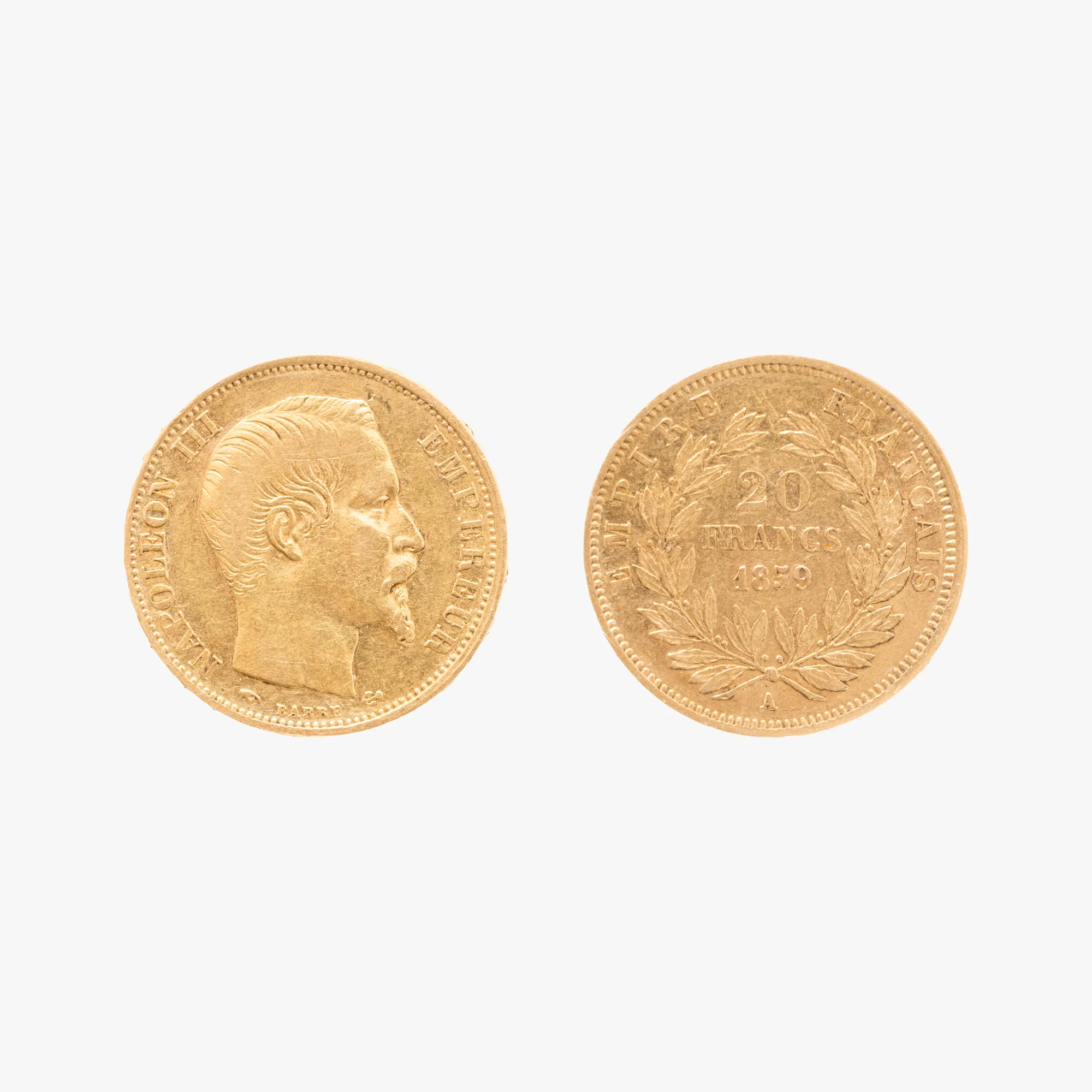 Monedă 20 Franci, Napoleon III, 1859, aur