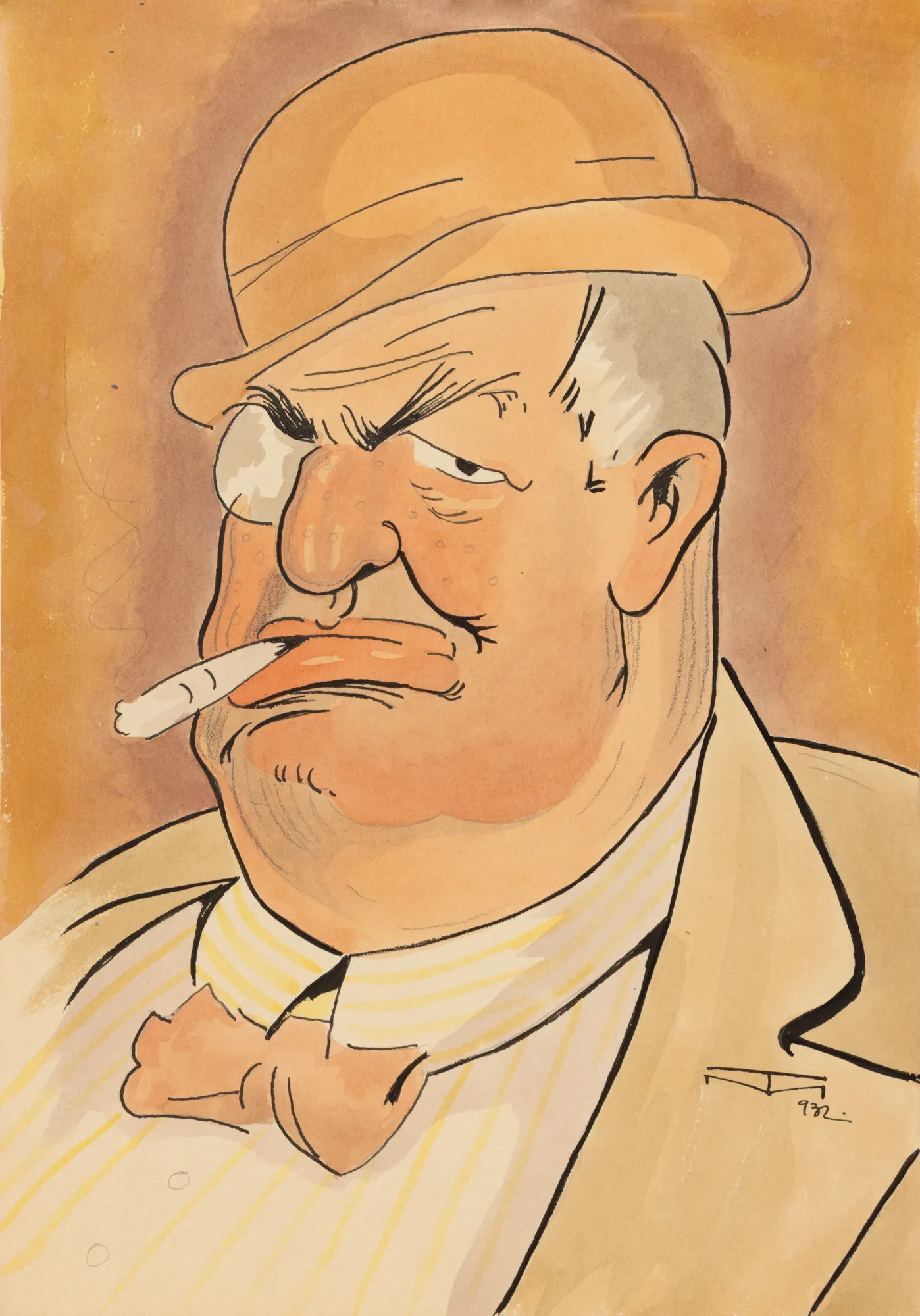 Caricatura omului politic și memorialistului Constantin Argetoianu (1871-1955), de Mihai Tacorian, 1932