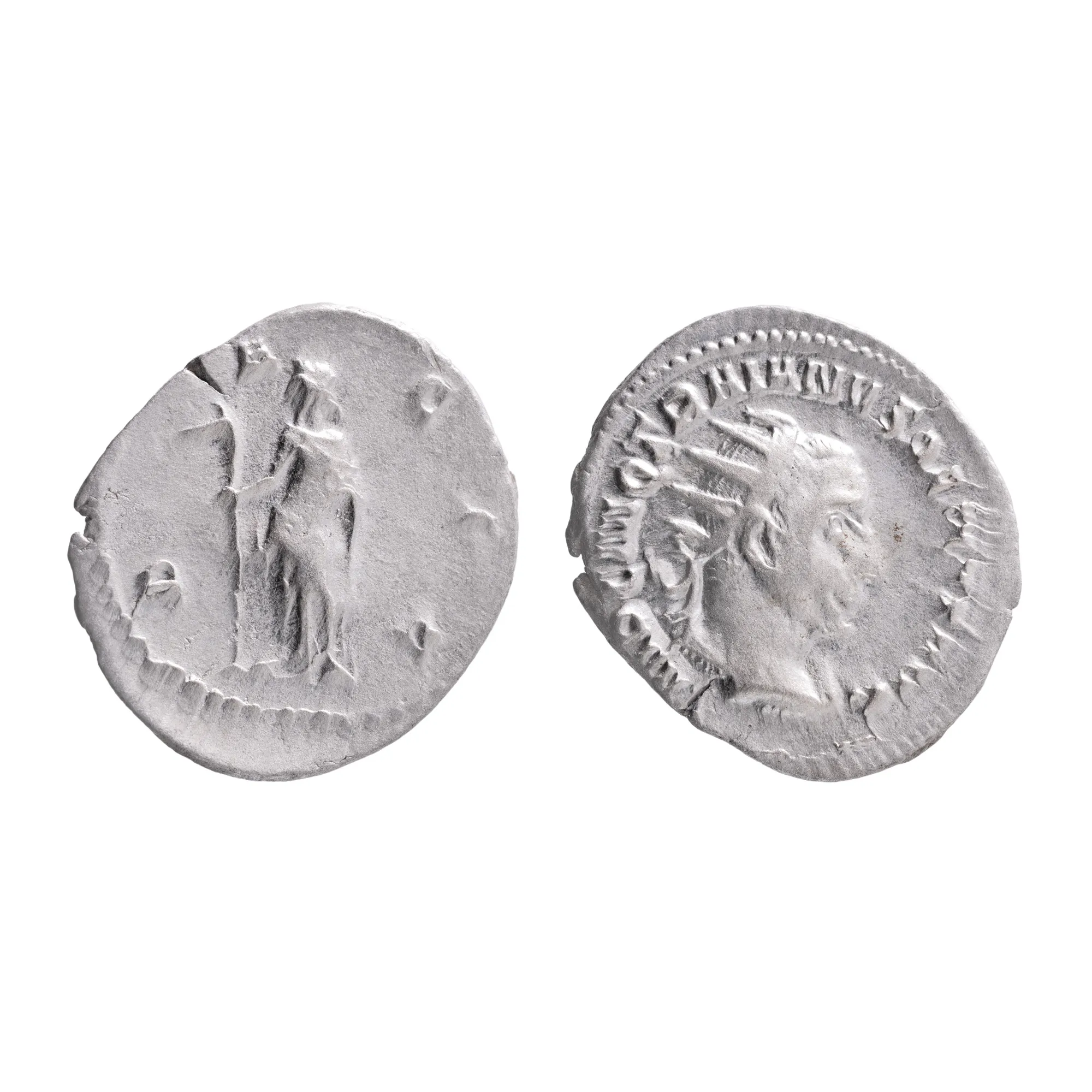 Monedă Antoninianus, Traian Decius, Imperiul Roman, 250-251 e.n., argint