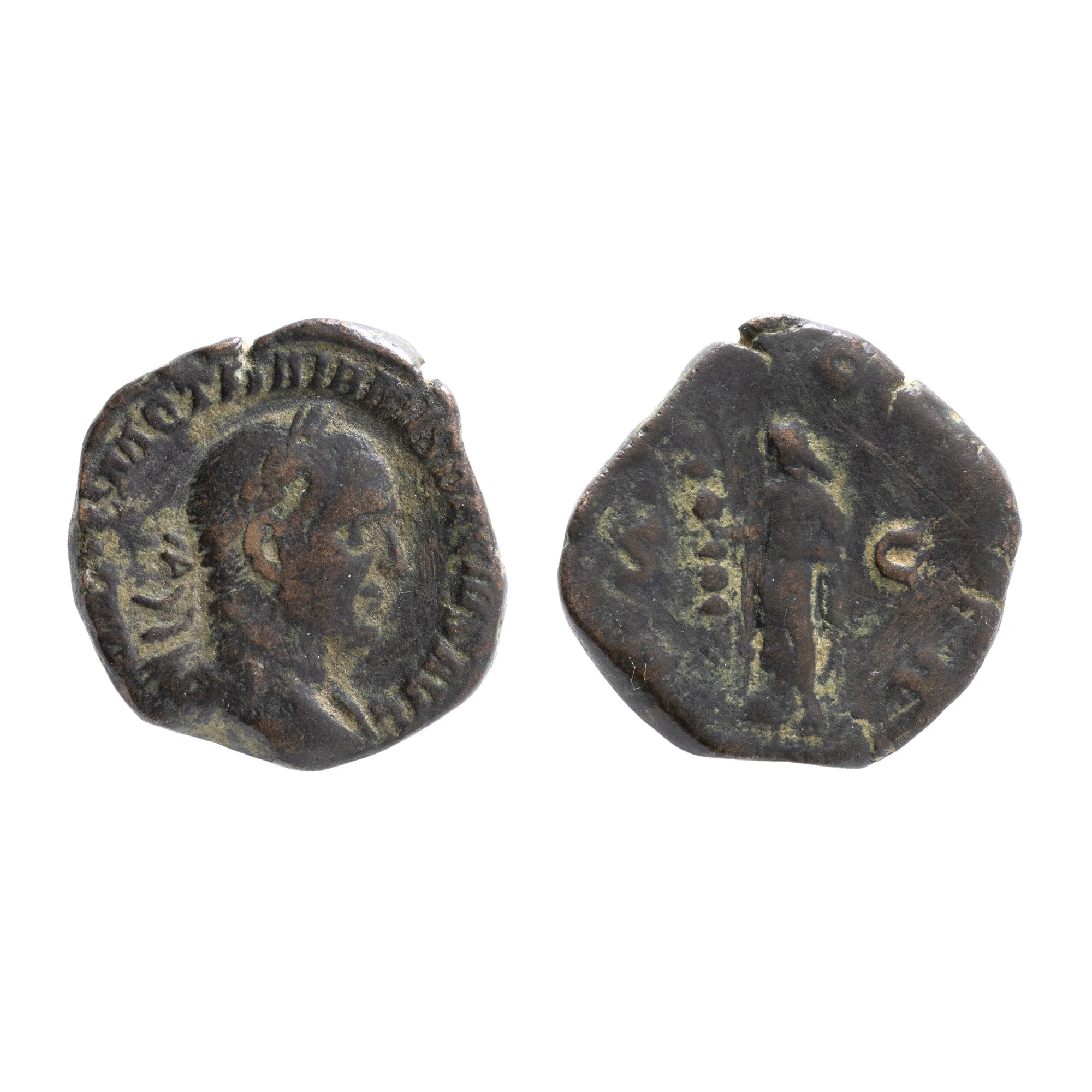 Monedă Sestertius, Traian Decius, Imperiul Roman, 249-251 e.n., bronz