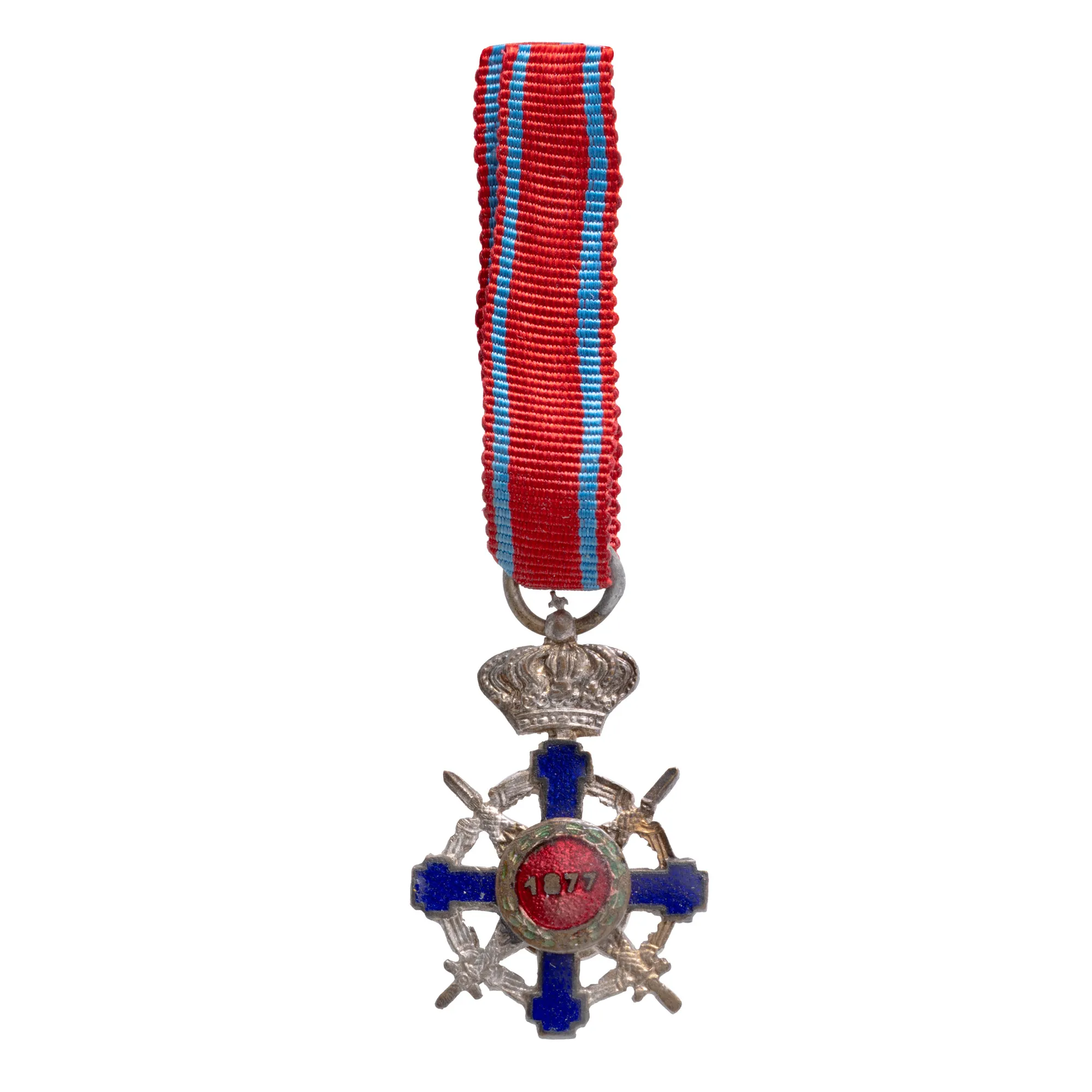 "Miniature 'Order of the Romanian Star', in rank of knight, during wartime"