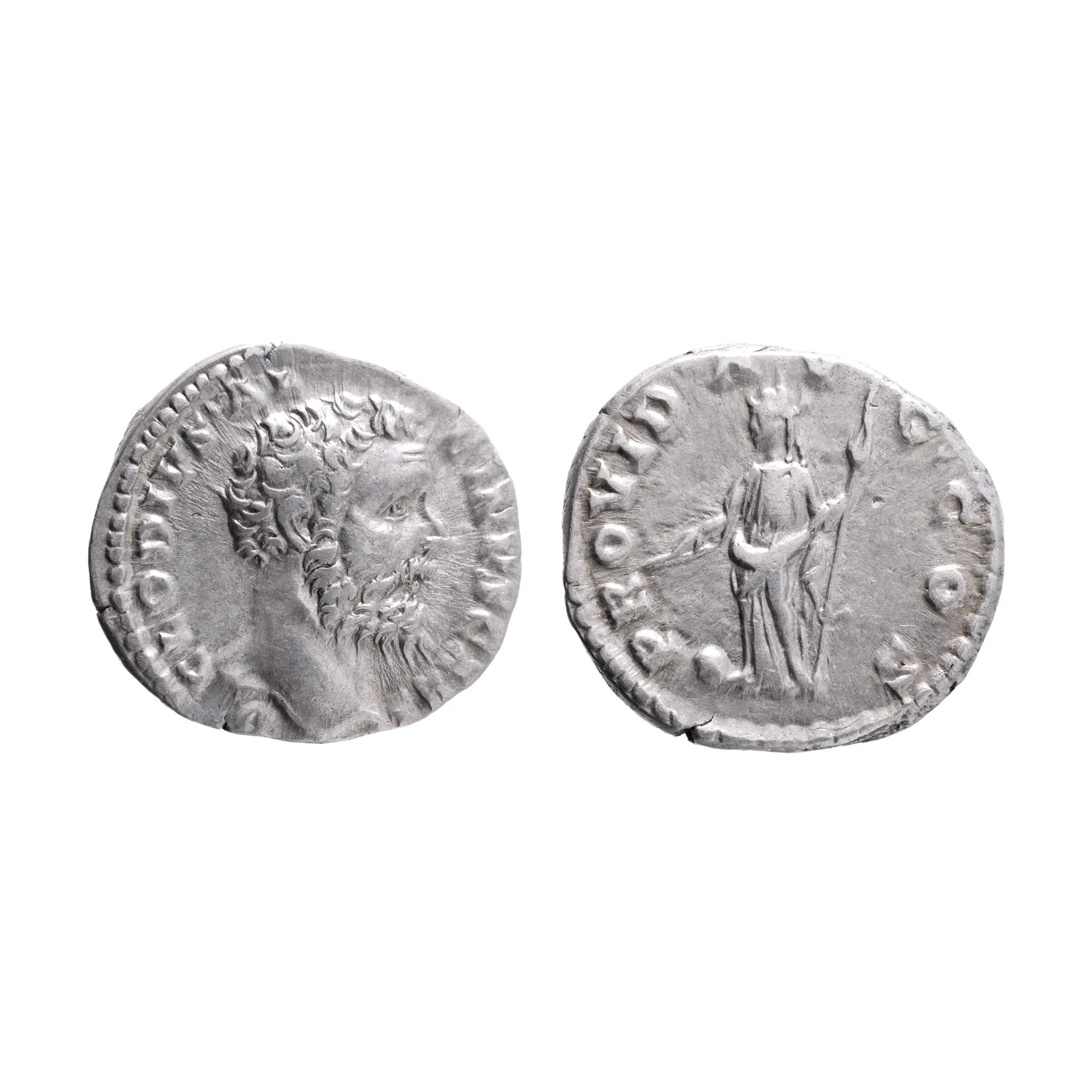 Monedă Denarius, Clodius Albinus, tip Providentia, Imperiul Roman, 193 e.n., argint