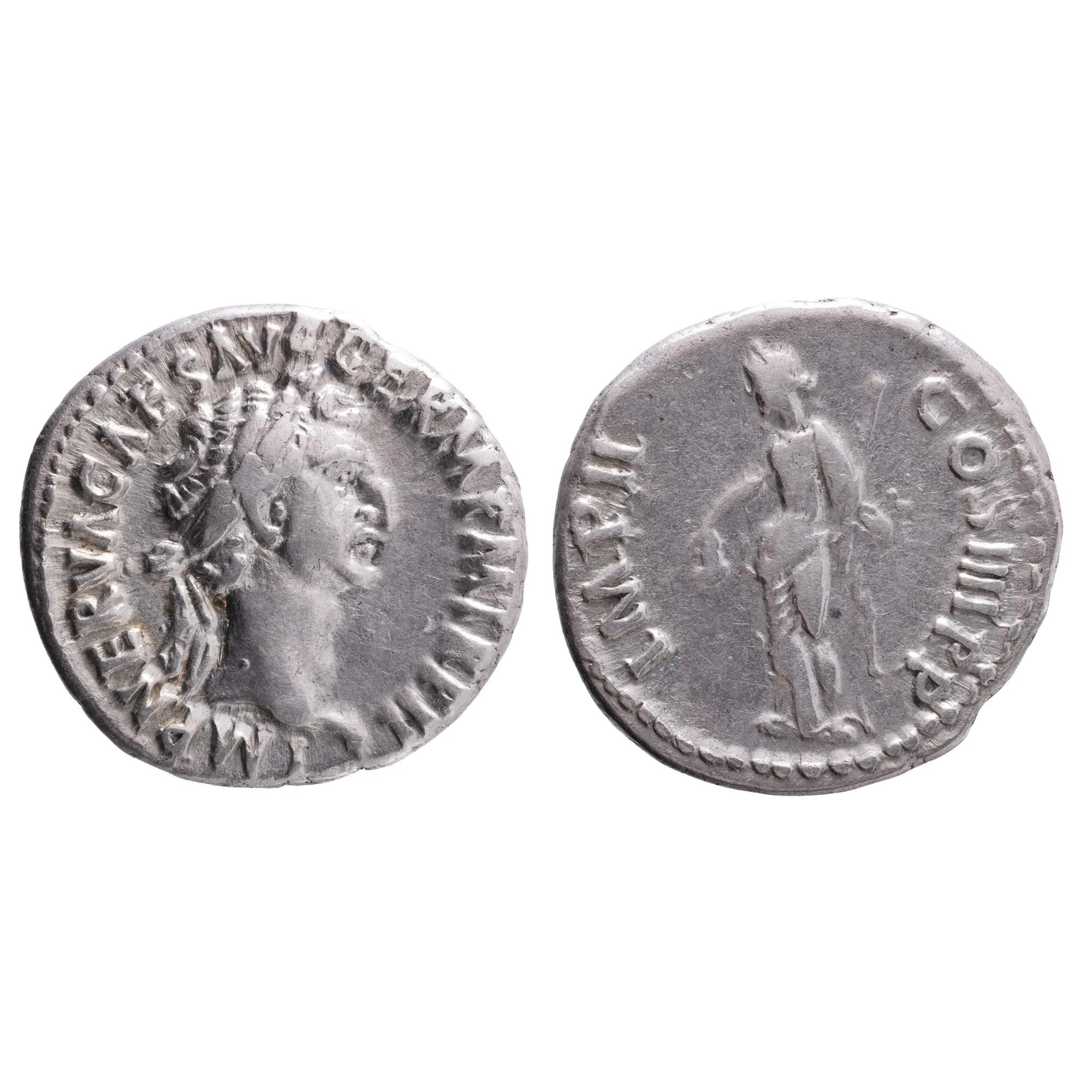 Denarius Coin, Nerva, Libertas Type, Roman Empire, 98 AD, Silver