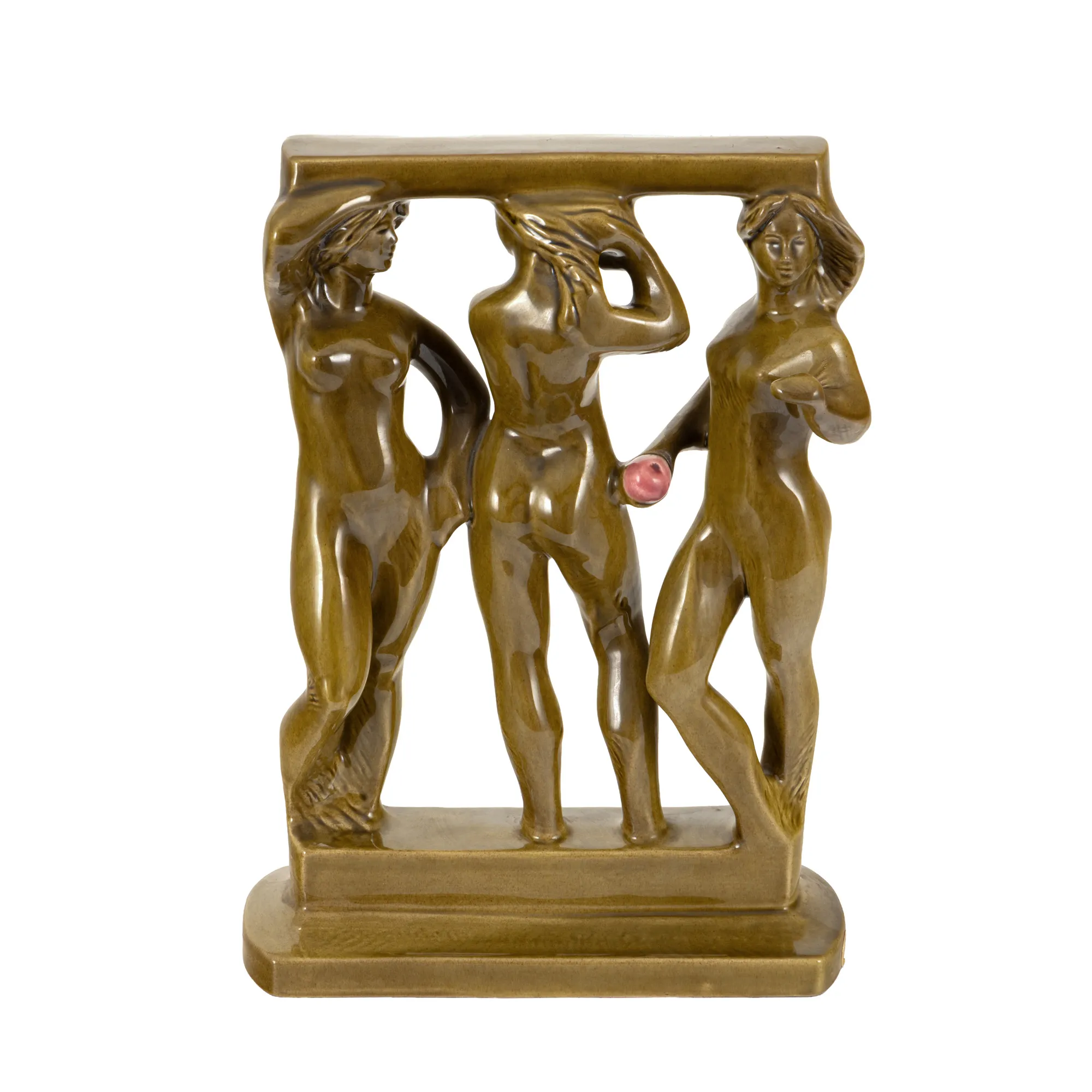 ”Cele trei grații” - statuetă din ceramică, design Zdeněk Frank pentru Johoker Bechyně, 1970