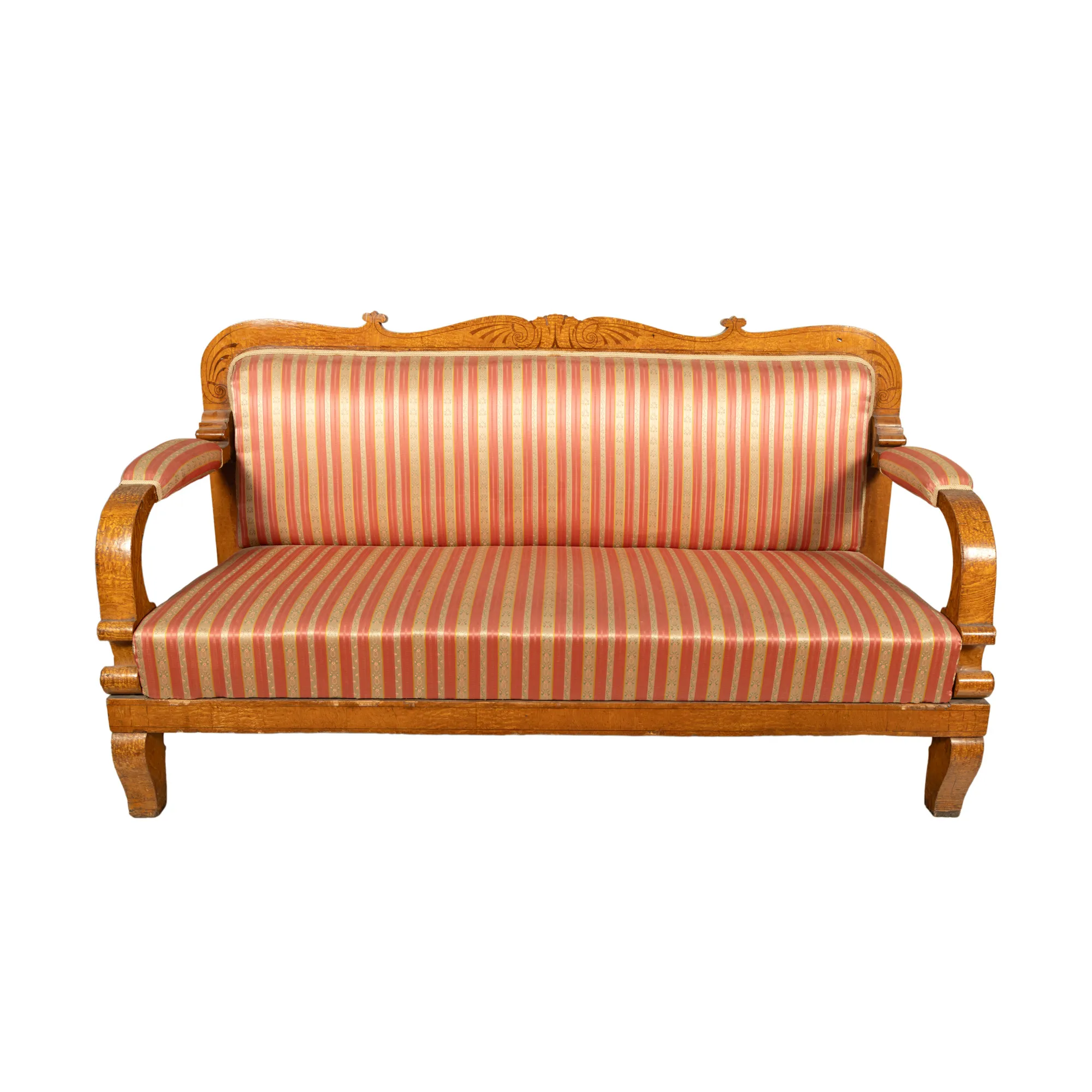 Canapea în stil Biedermeier, decorată cu intarsii, cca. 1900