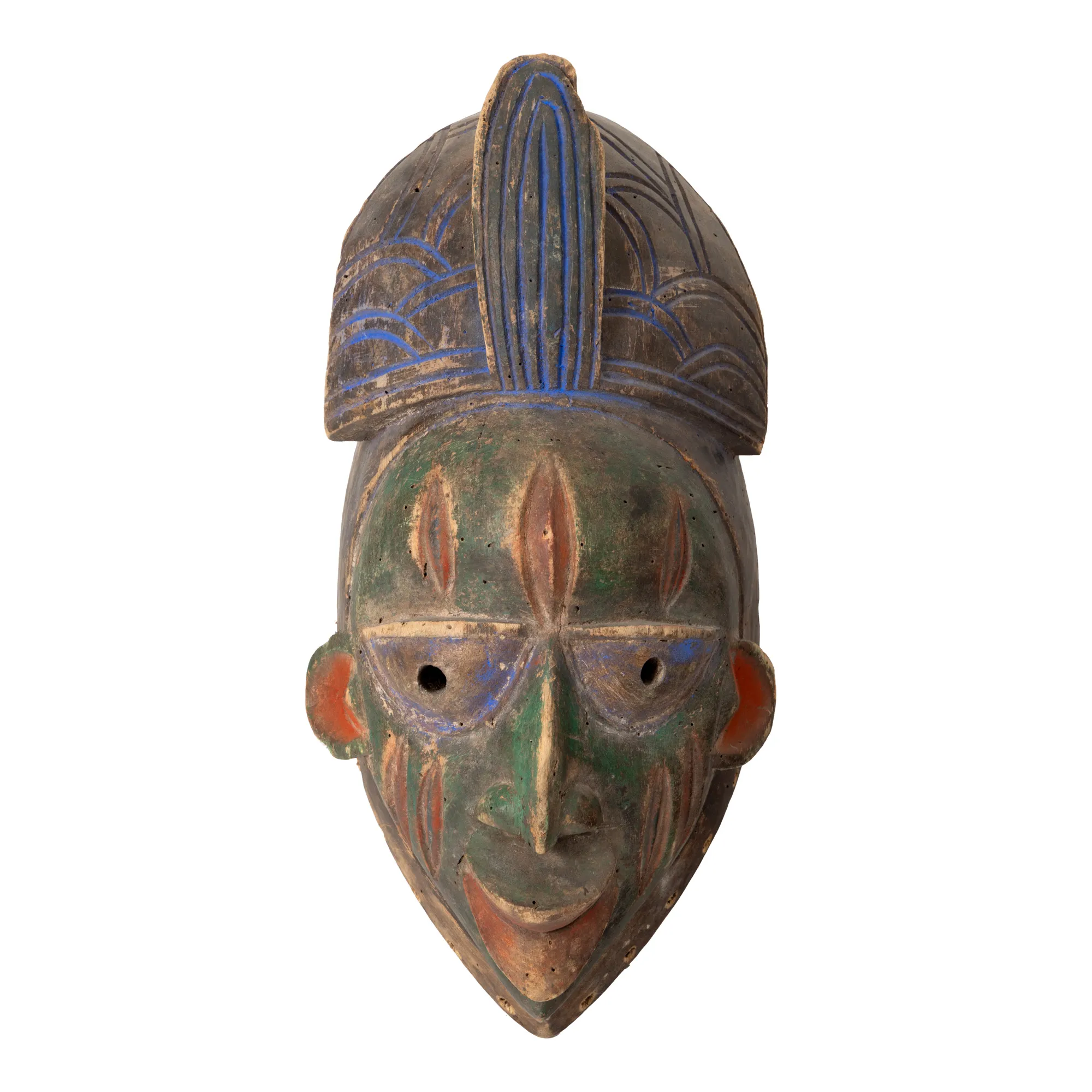 Mască africană Yoruba Gelede, Nigeria, mijlocul sec. XX