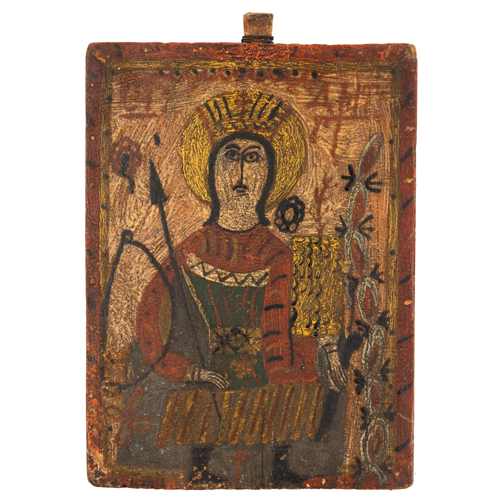 Icon on wood, "Saint Dimitrie", Moldovan school, probably Hutsul country, 19th century, collection piece