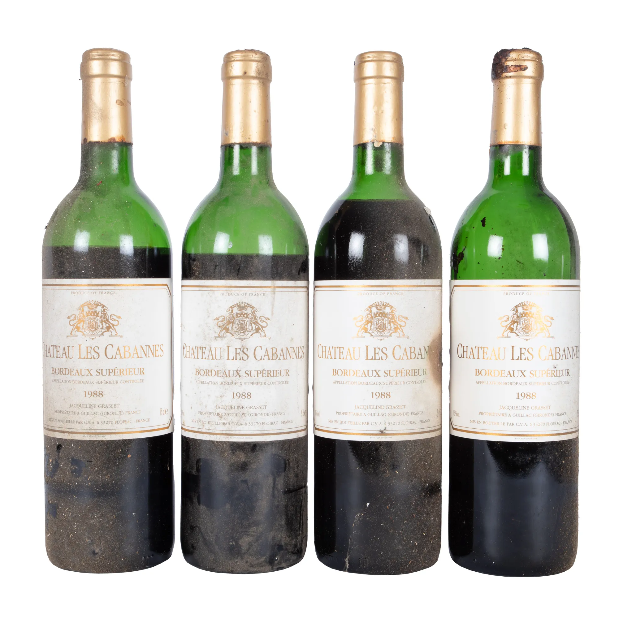Château La Cabannes, Bordeaux Supérieur, 1988, 4st x 0,75l