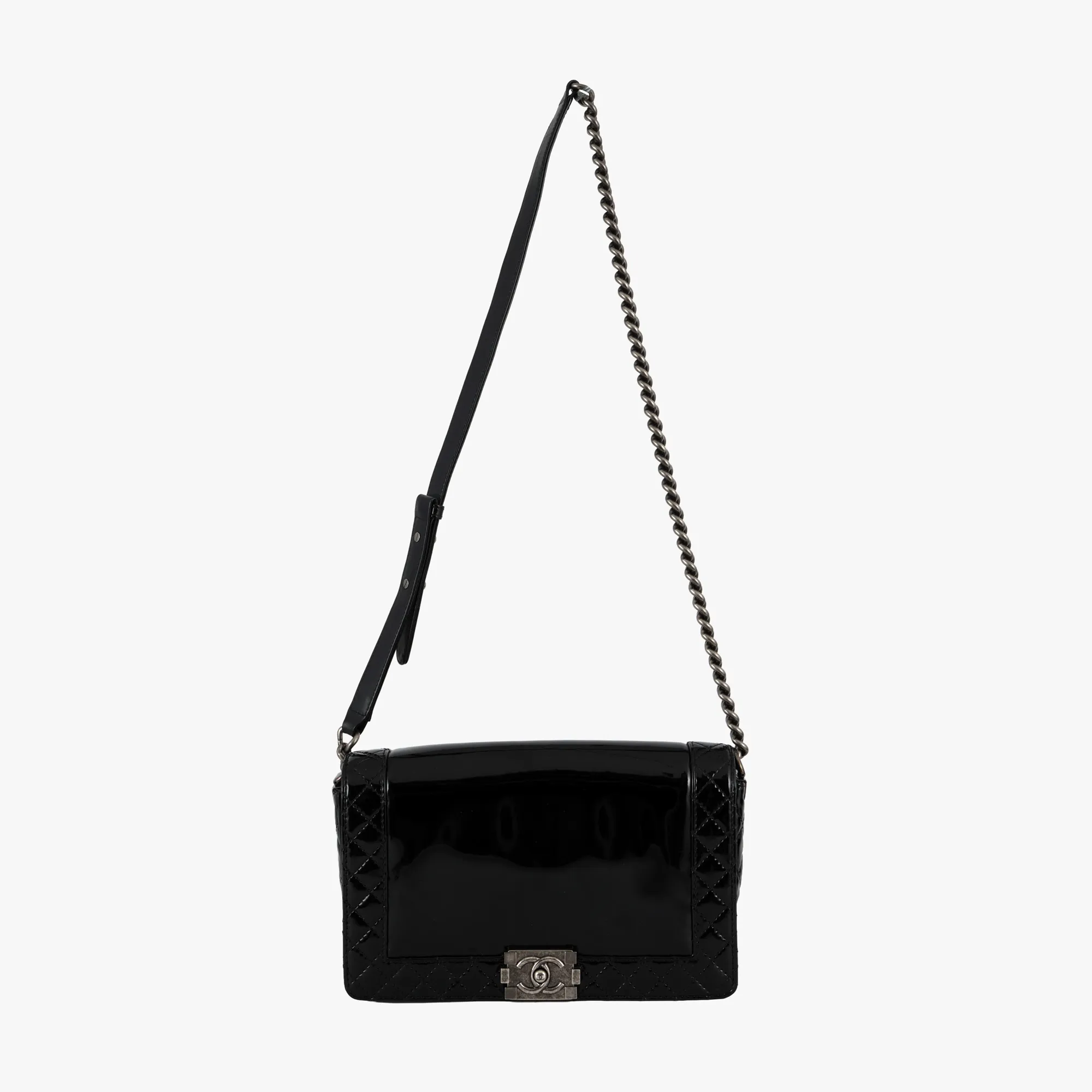 "Boy Reverso Flap Bag" - Chanel bag, made of patent leather, accompanied by dustbag