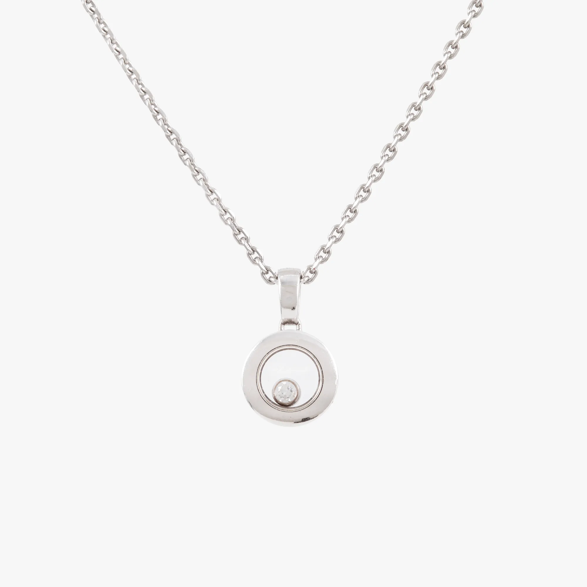 Chopard pendant chain in white gold, decorated with diamonds, accompanied by the original box