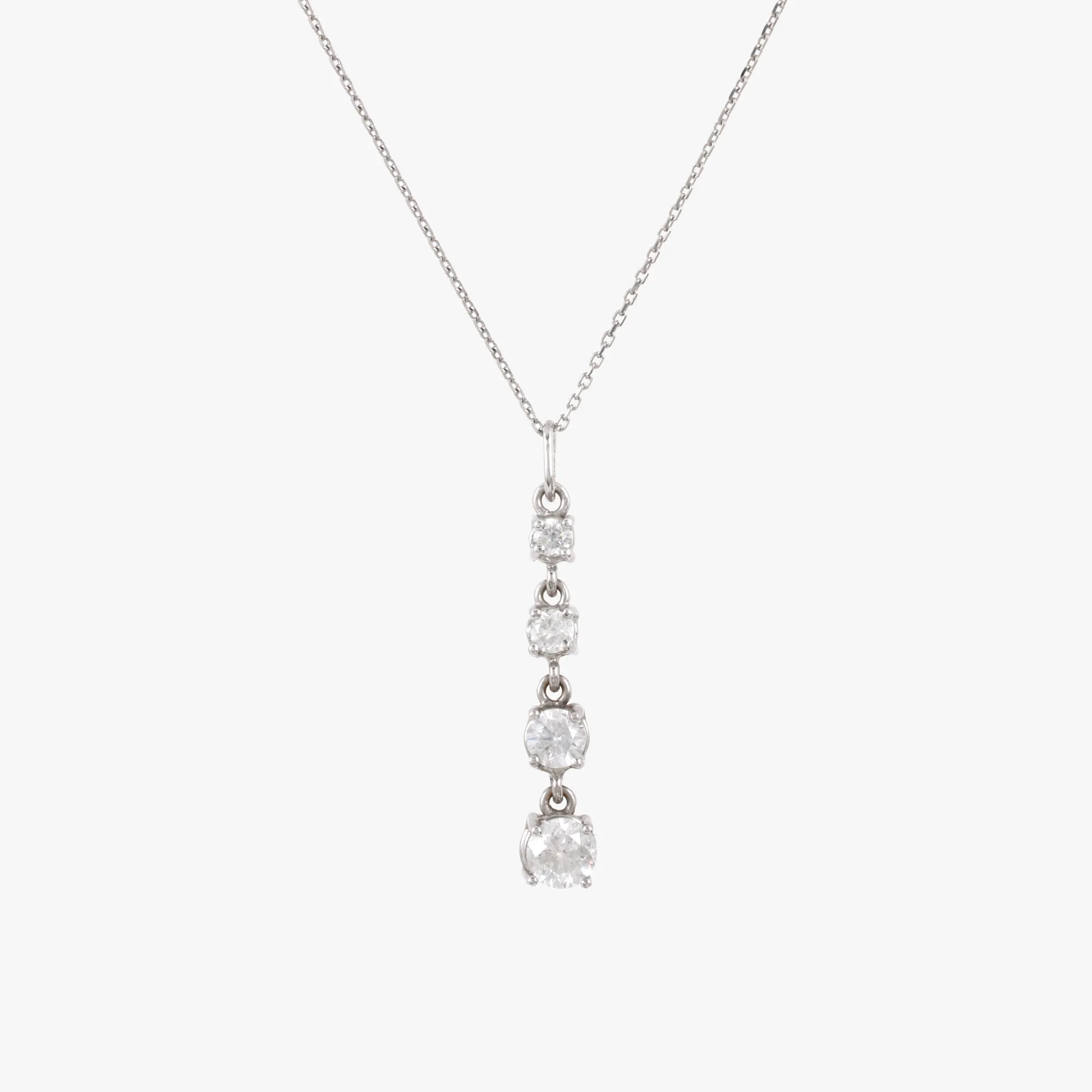 White gold chain with diamond-decorated pendant