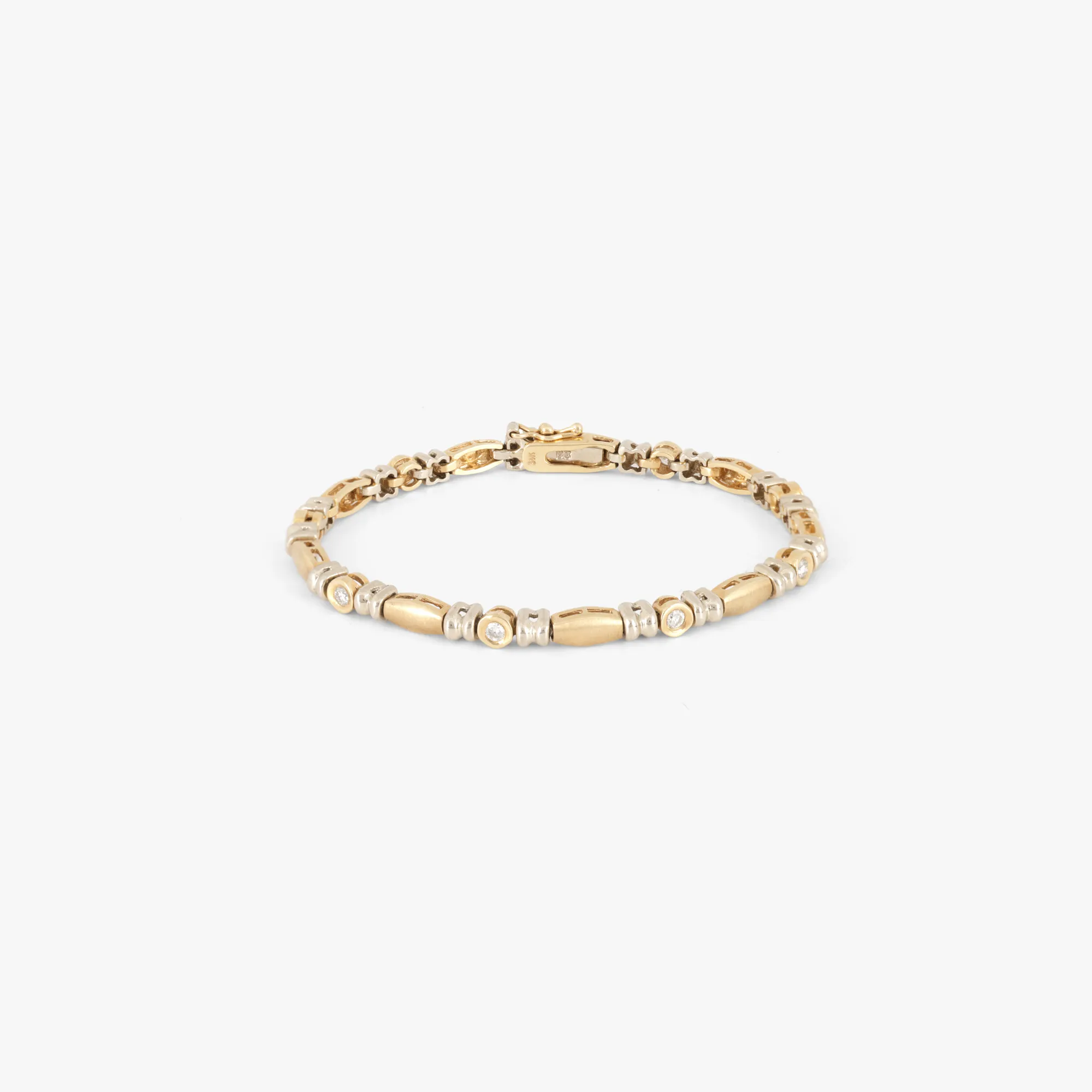 Bicolor gold bracelet, decorated with diamonds