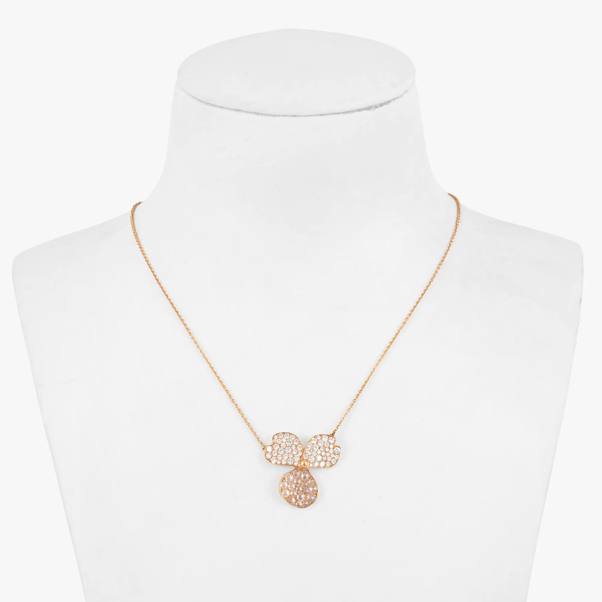 ”Paper Flowers” - colier Tiffany & Co. din aur roz, decorat cu diamante, însoțit de cutia originală