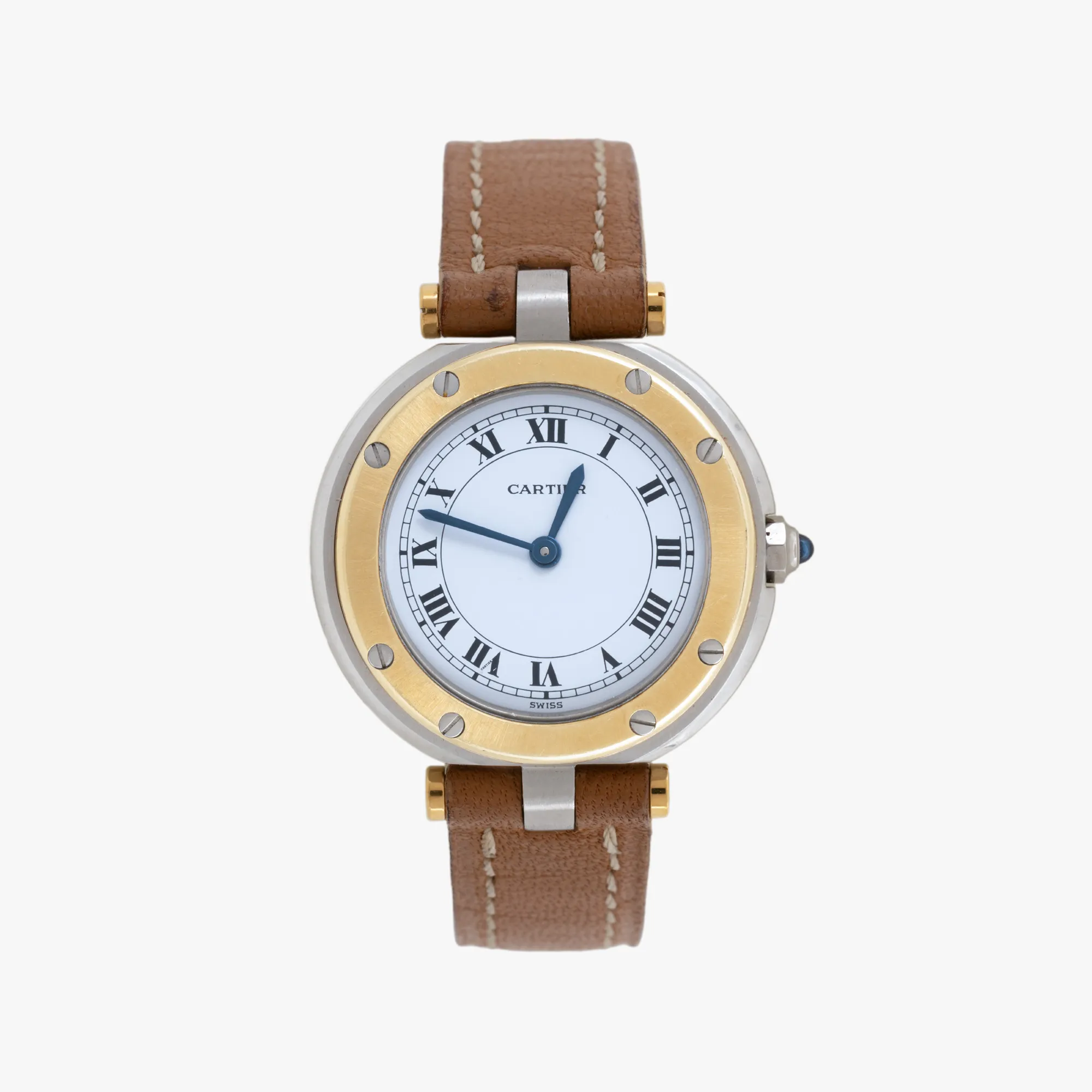 Ceas Cartier Santos Ronde, din aur și oțel, de mână, de damă