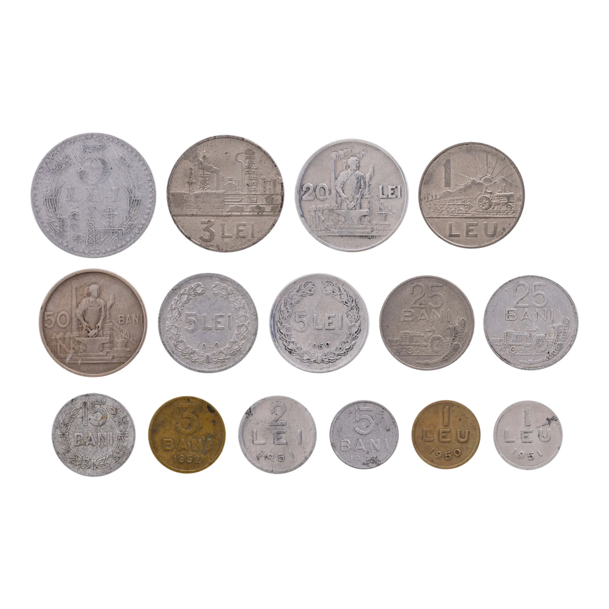 Lot consisting of 15 Romanian coins, 1949-1982