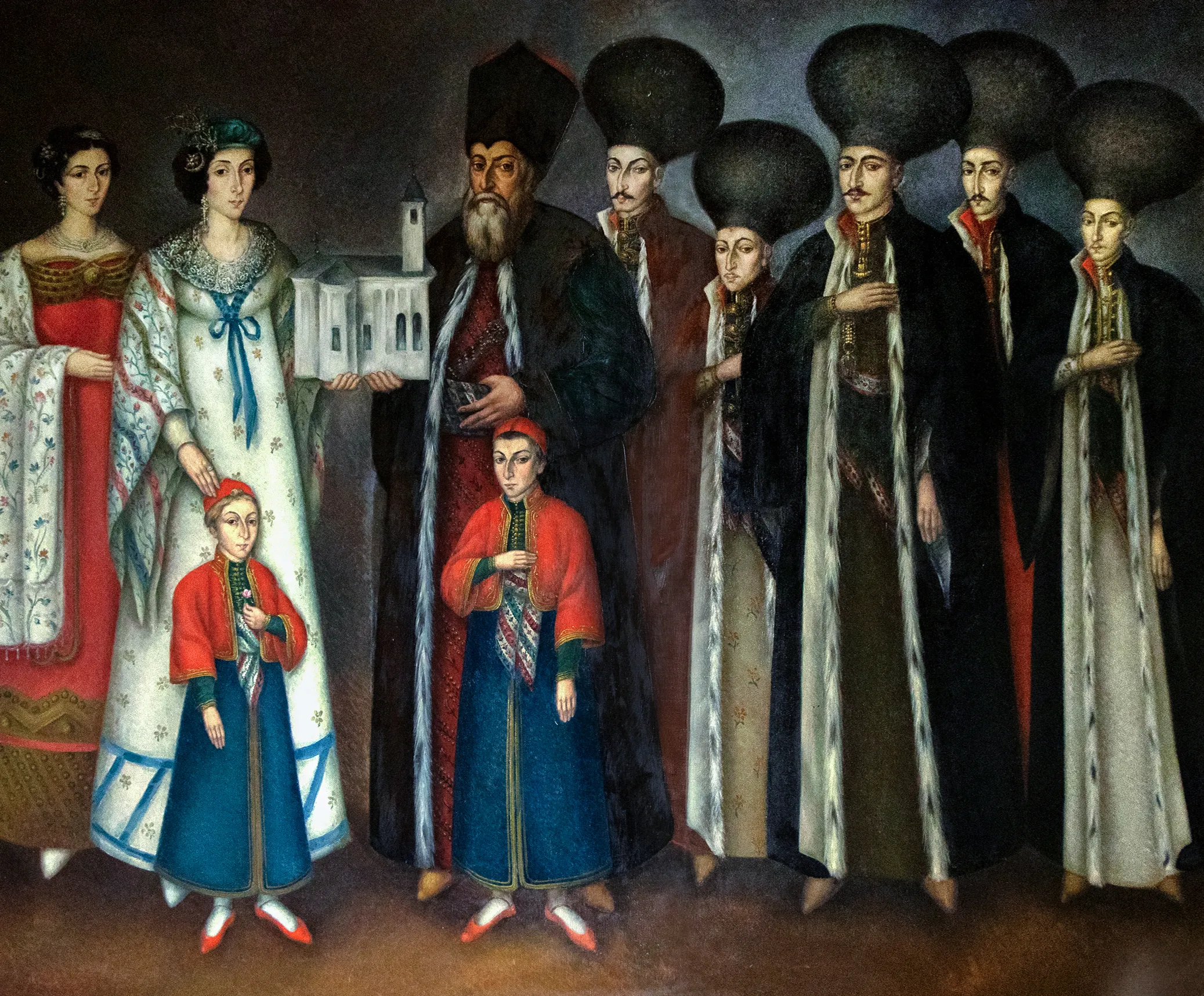 Founders of the Church from Leordeni, Great Vornic Mihail George Manu and his family