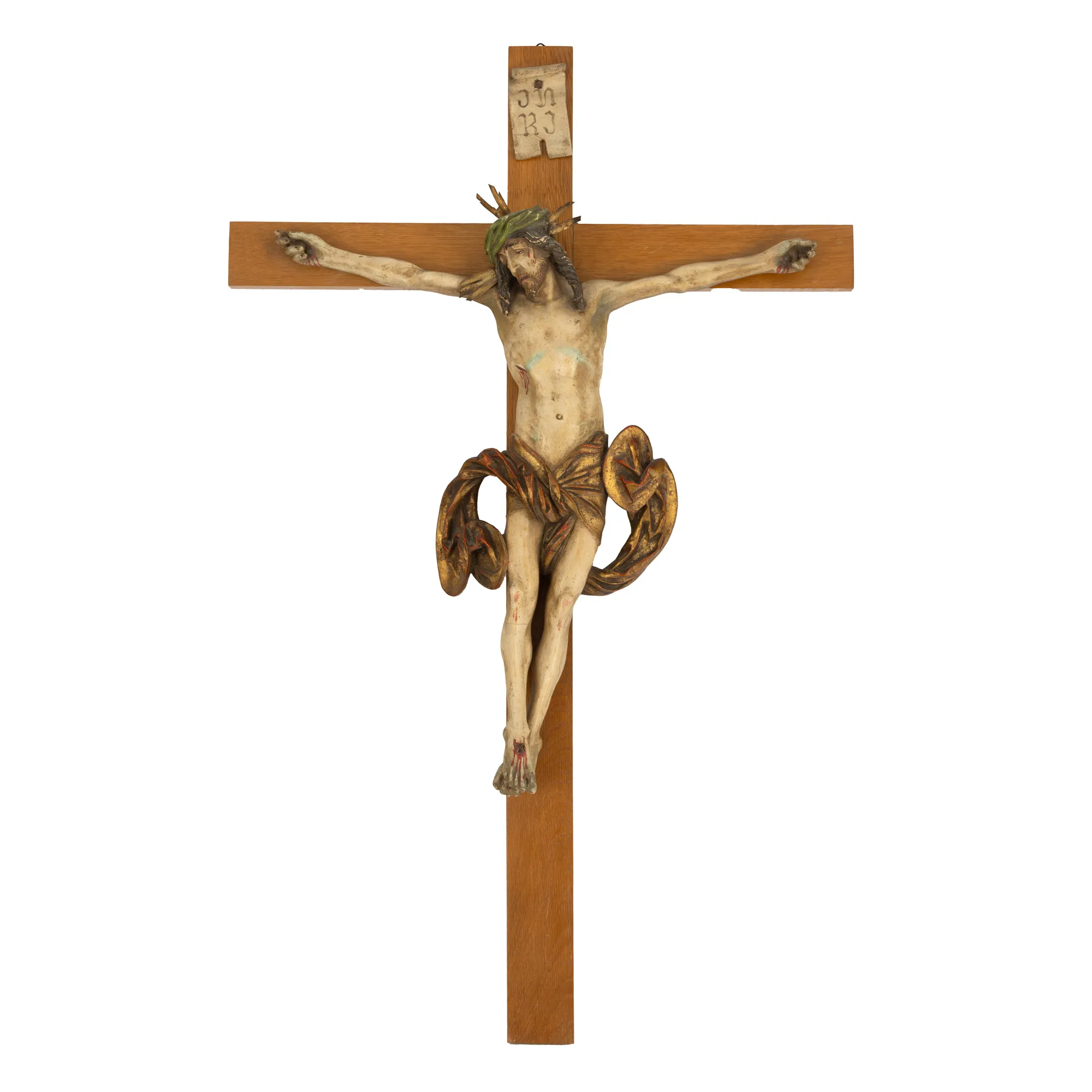 Statuetă din ceramică, "Iisus Răstignit", atelier Joseph Vogel, începutul sec. XX