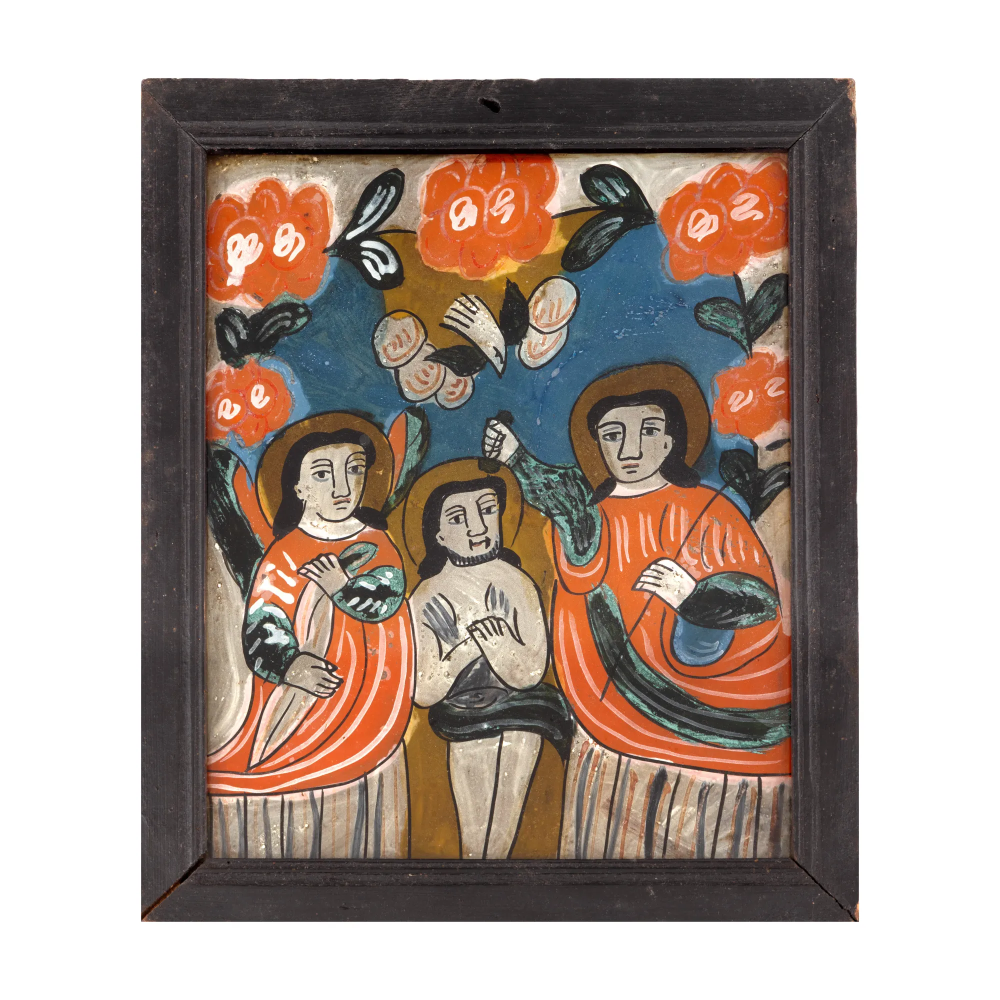 Icon on glass, "The Baptism of the Lord", workshop in Gherla, end of the 19th century