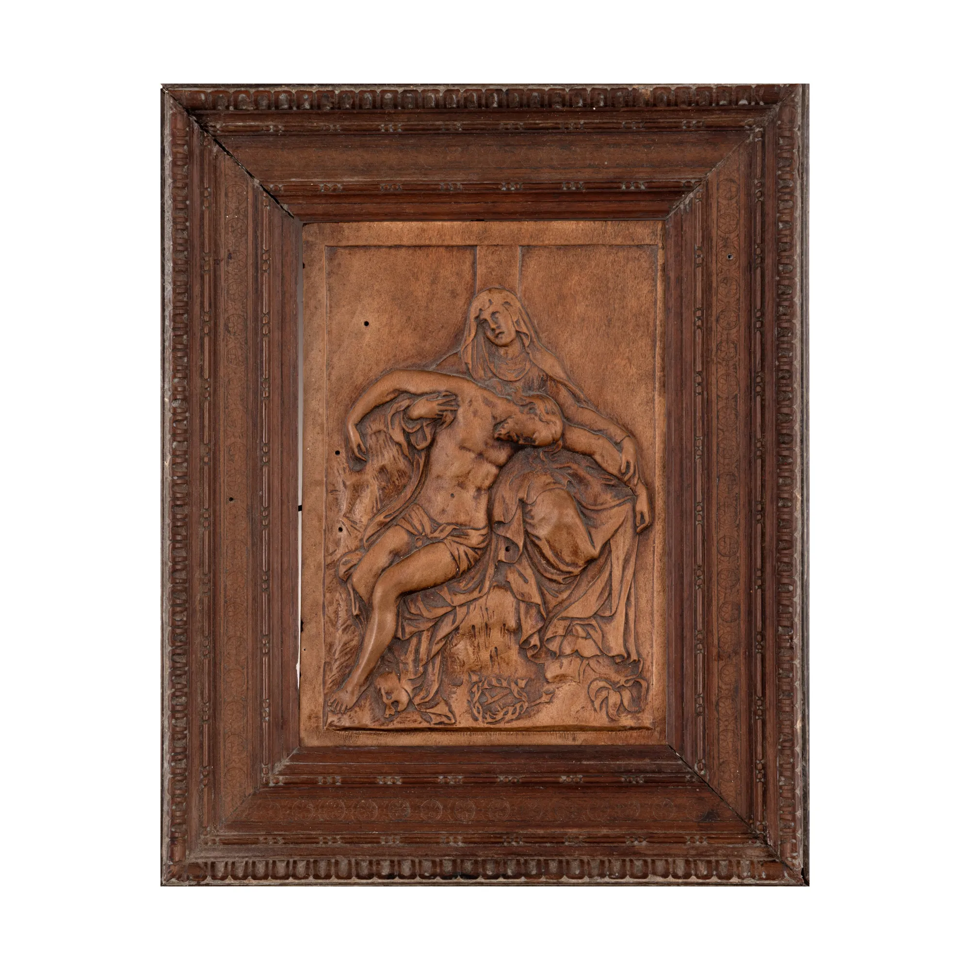 Icoană din lemn sculptat, ”Pieta”, atelier Fratelli Petralli, Florența, cca. 1900