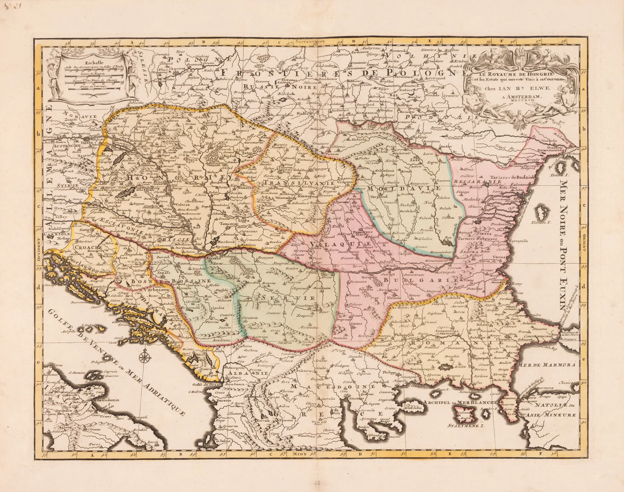 "Map 'Kingdom of Hungary and states that were united under its crown', by Jan Barend Elwe, Amsterdam, 1792"