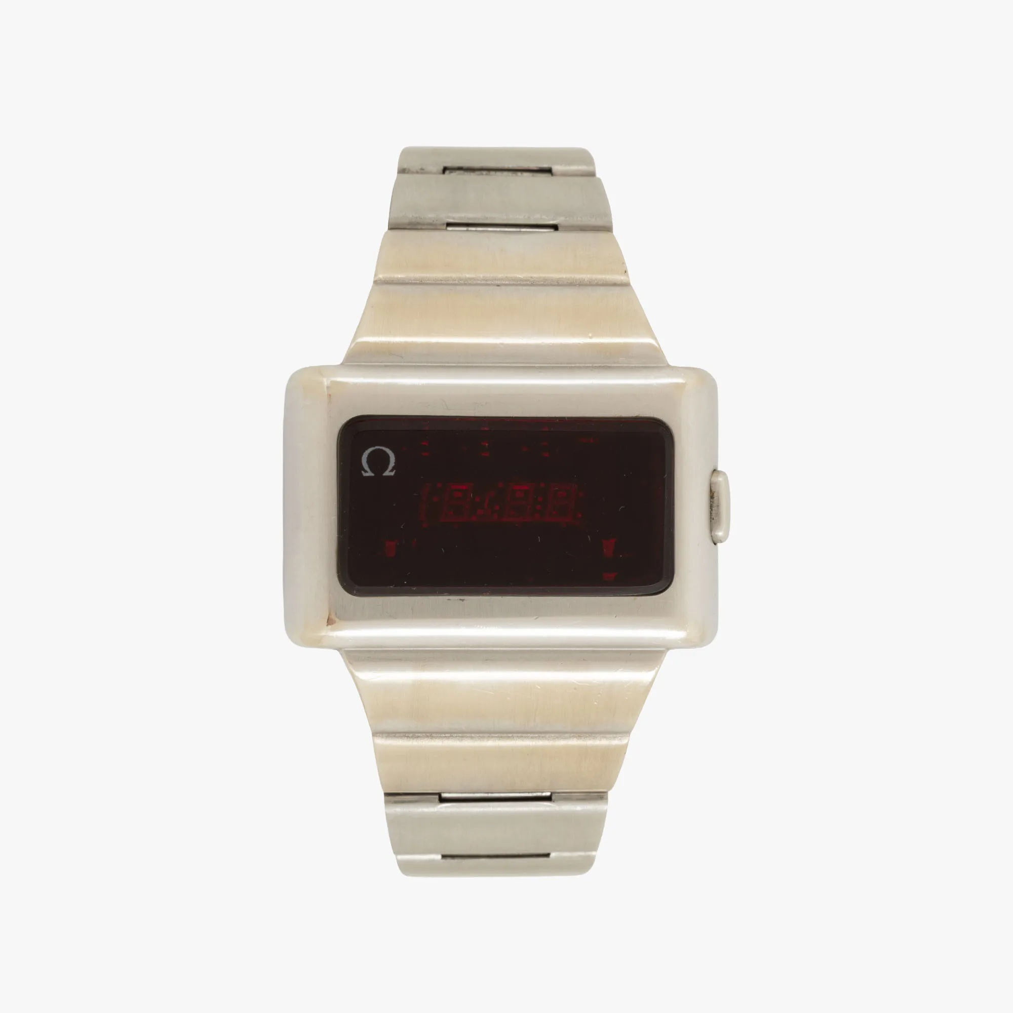 Omega Time Computer Watch, the brand's first electronic watch and the first LED watch model marketed in Europe, gold-plated steel, hand-held, men's, accompanied by the original box and user manual