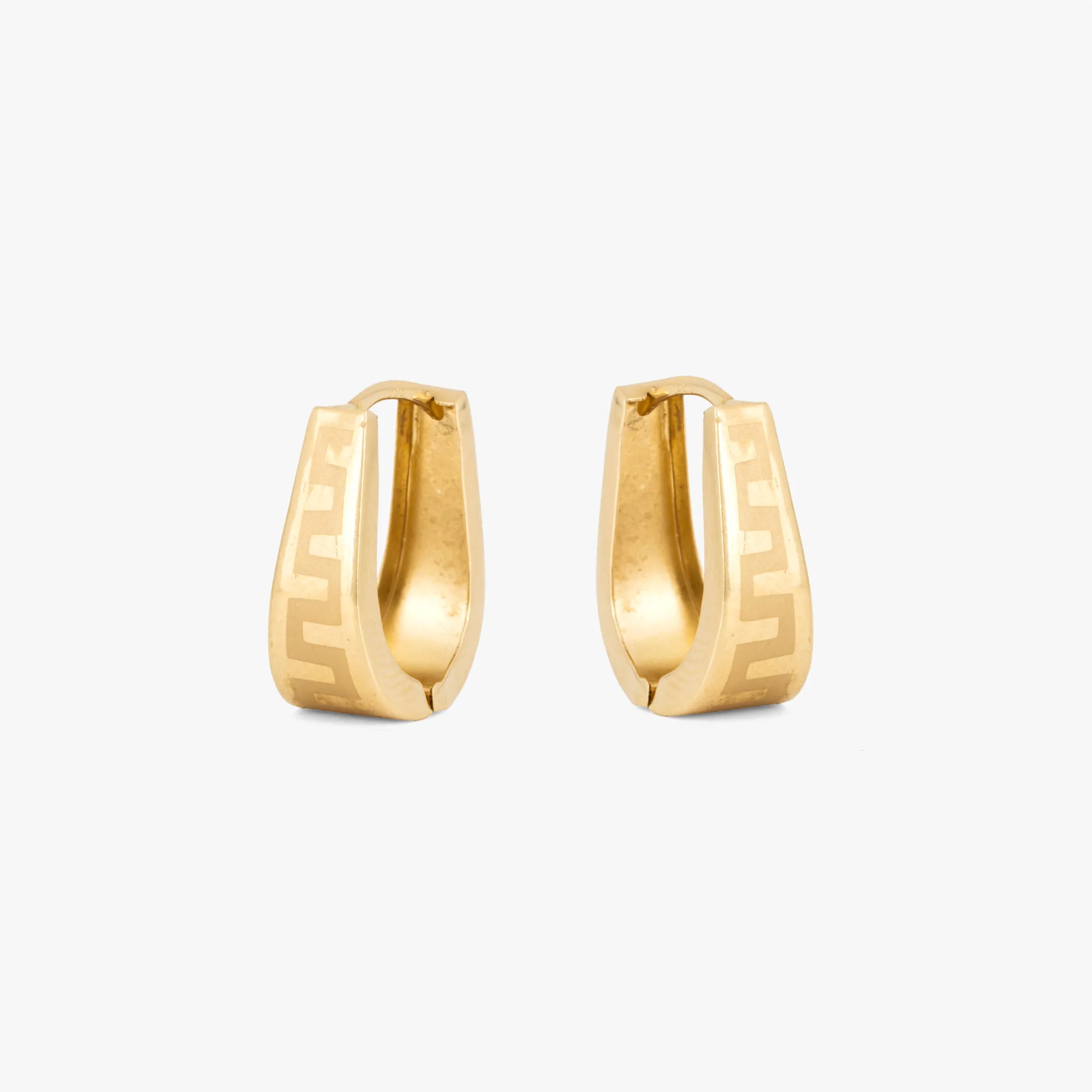 Pair of gold earrings, decorated with Greek motif