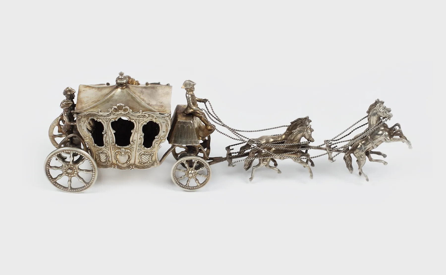 Feerică caleaşcă miniaturală, din argint Simon Rosenau, Bad Kissingen, 1920