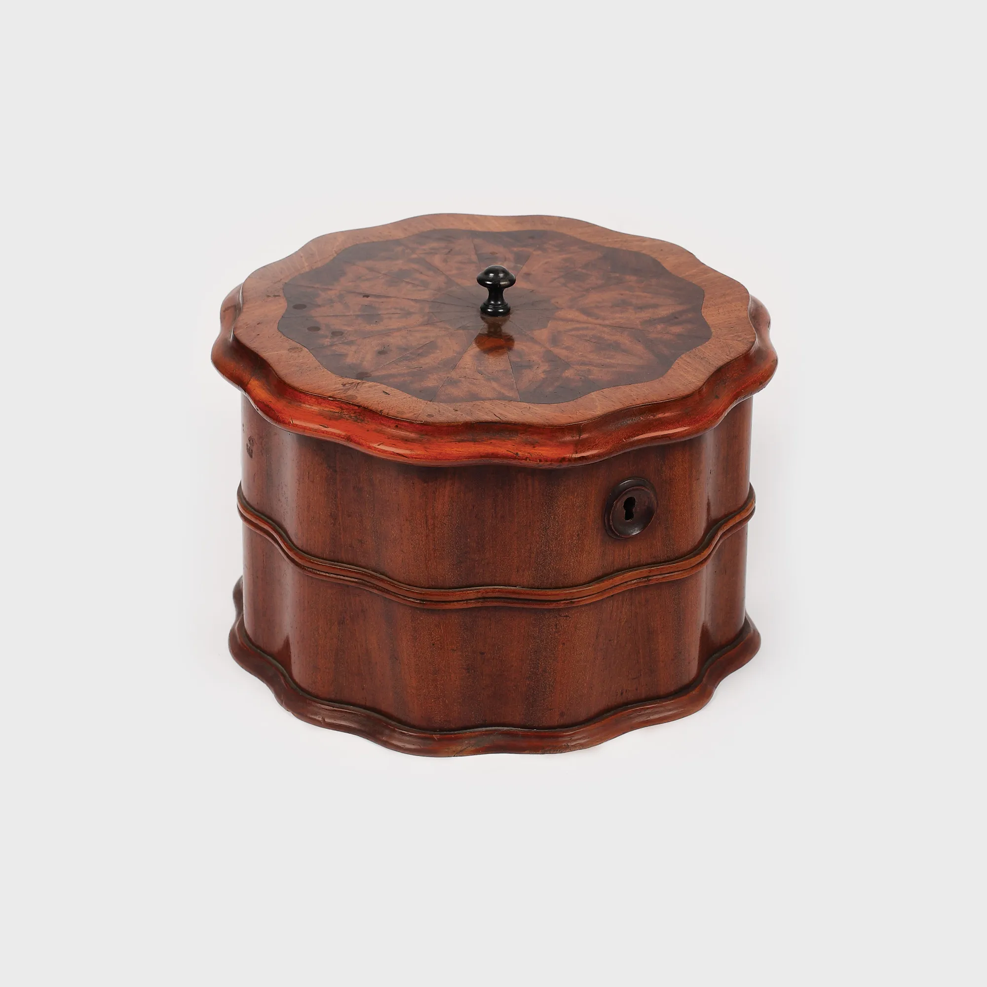 Cutie Biedermeier, din lemn de acaju, pentru ceai, cca. 1895