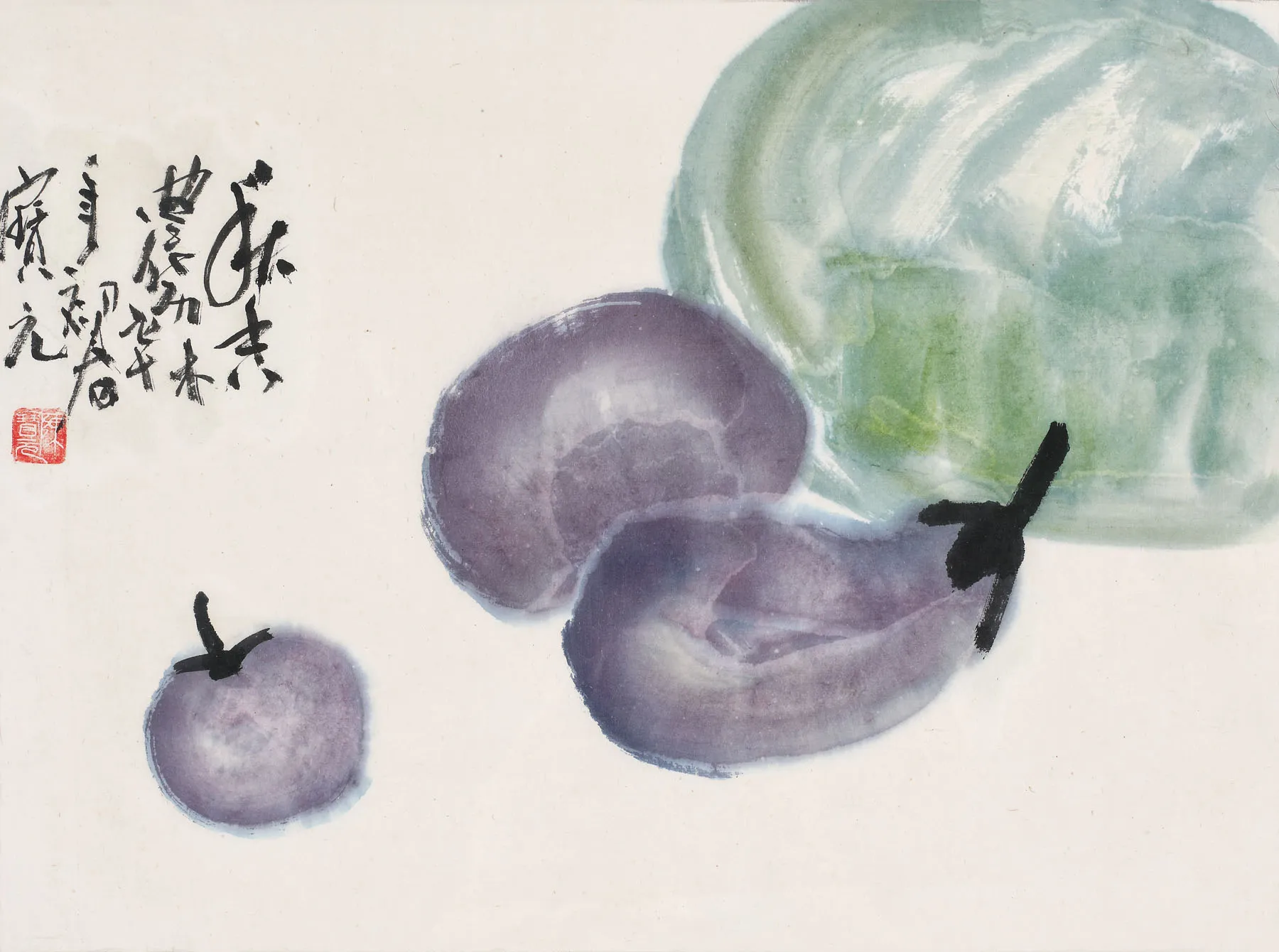 Aubergine and cabbage