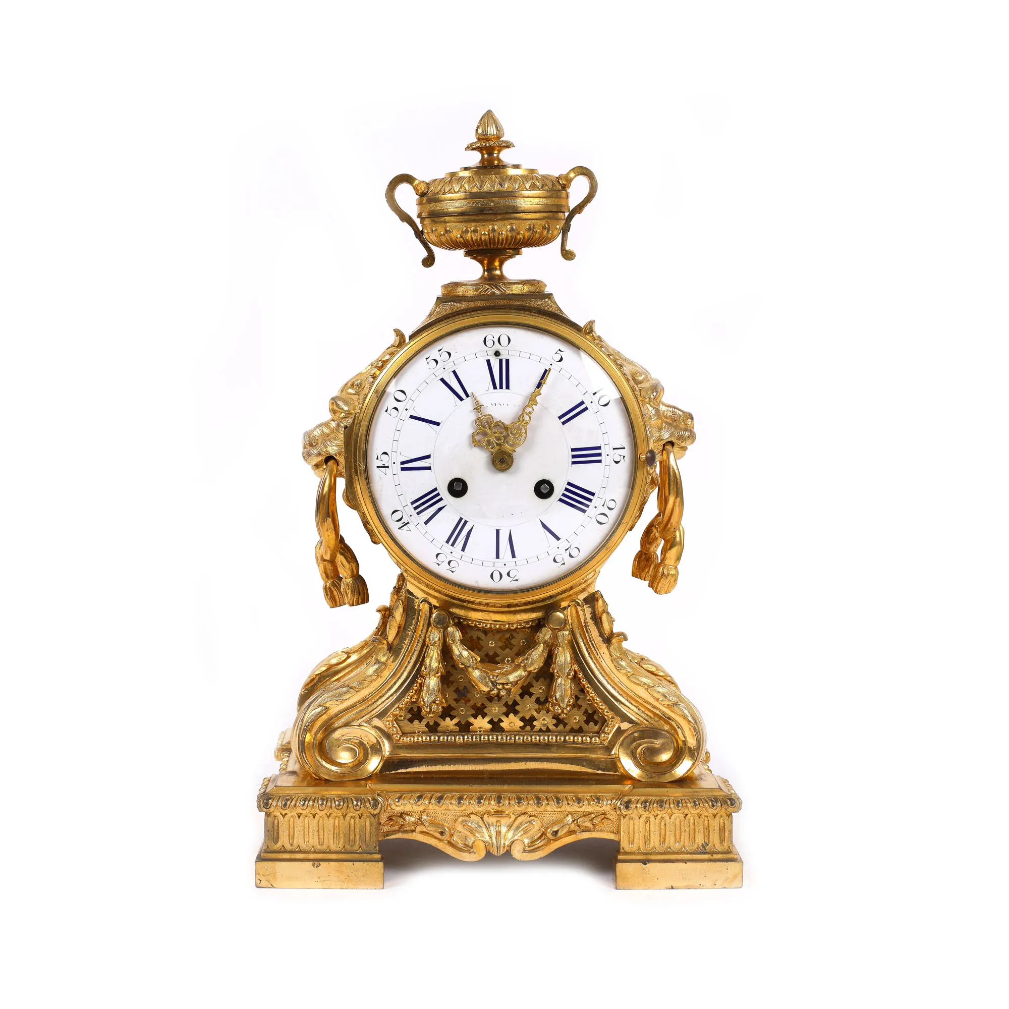 Neo-Transition style bronze fireplace clock, late 19th century