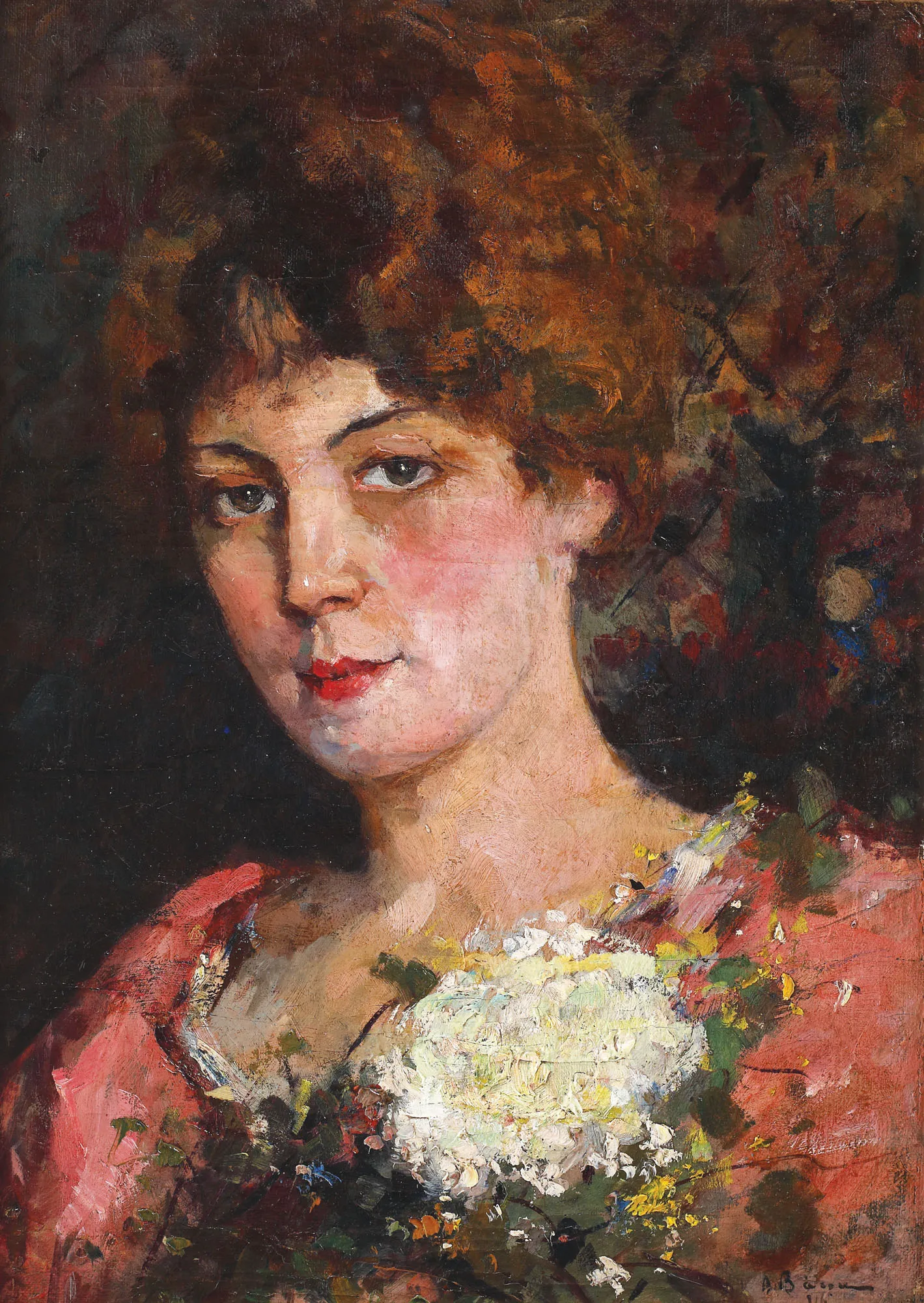 Flowers on the chest (Portrait of Lia Sadoveanu, the writer's daughter)