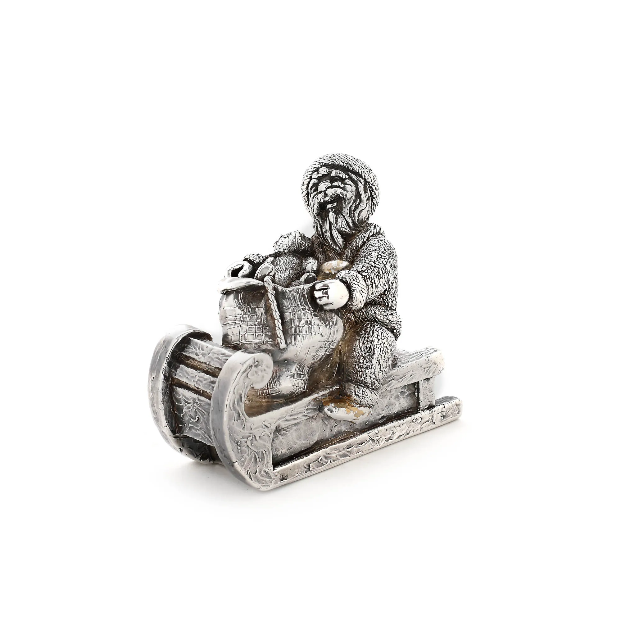 "Santa on a sleigh"  - figurină decorativă din argint