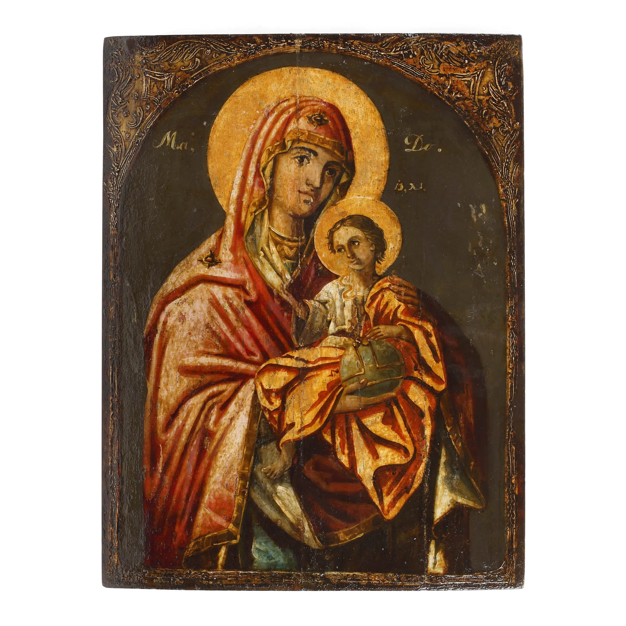 Wooden icon, "Mother of God with Child (Hodighitria), Romanian school, early 20th century