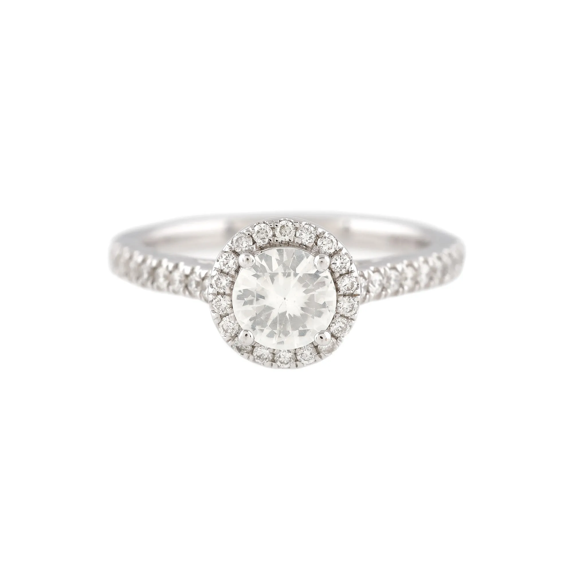 Abelstedt white gold ring decorated with diamonds and white sapphire