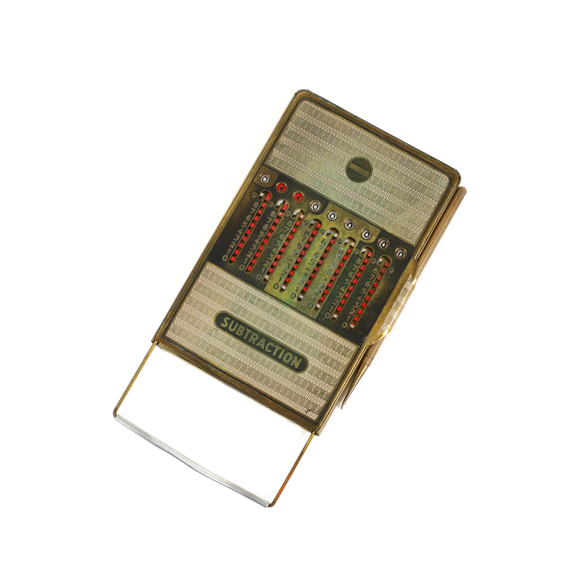Calculator mecanic Addiator, Germania, cca. 1920, în etuiul original